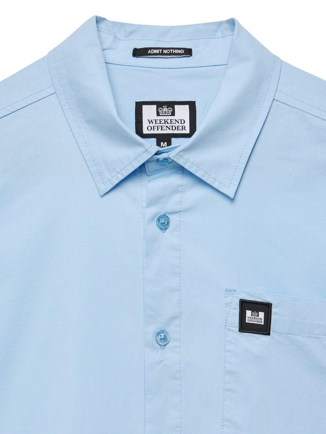 image of weekend-offender-borak-classic-short-sleeve-shirt-blue