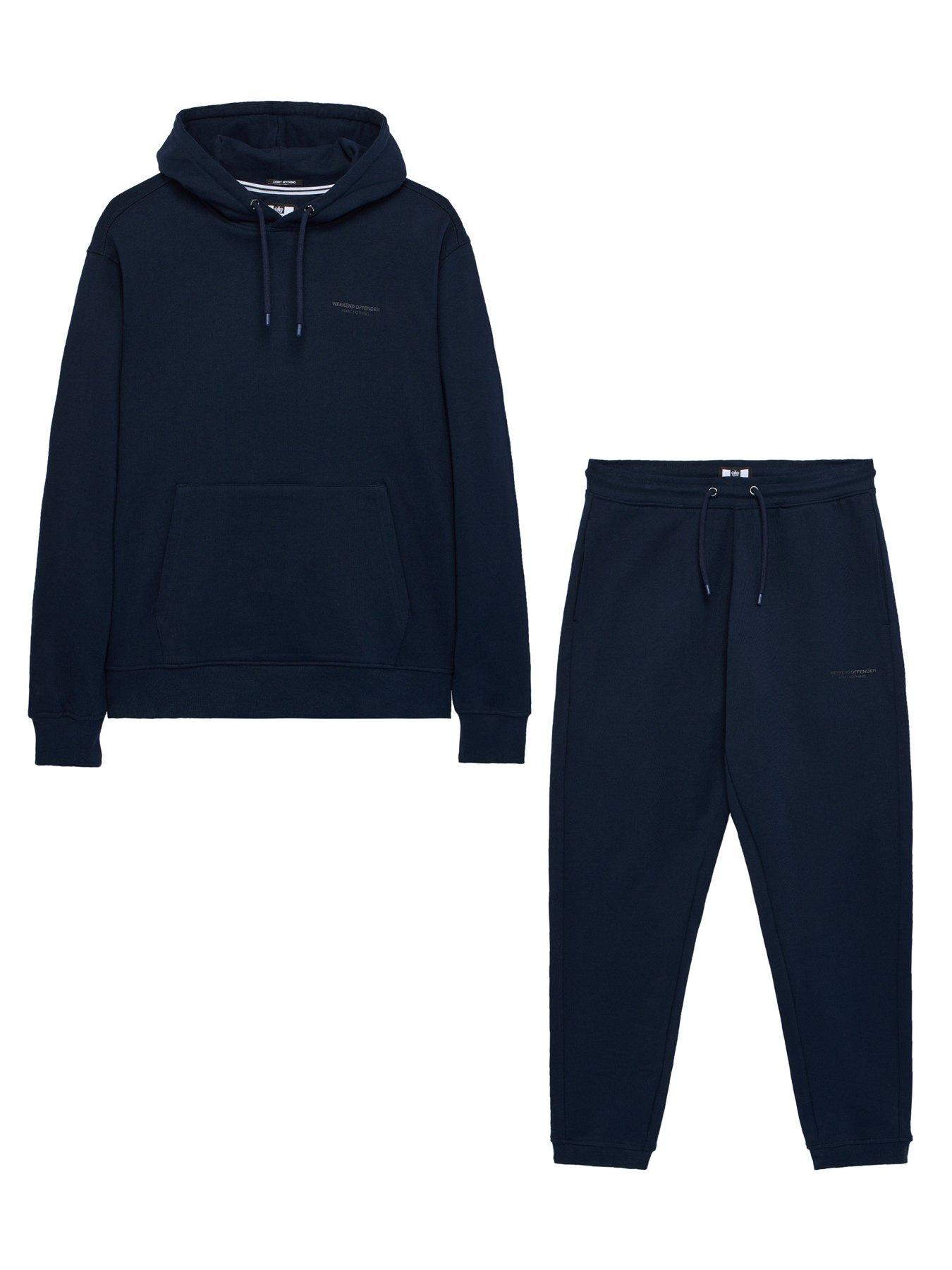 Image 4 of 5 of Weekend Offender Bronx Hooded Jogging Suit - Navy