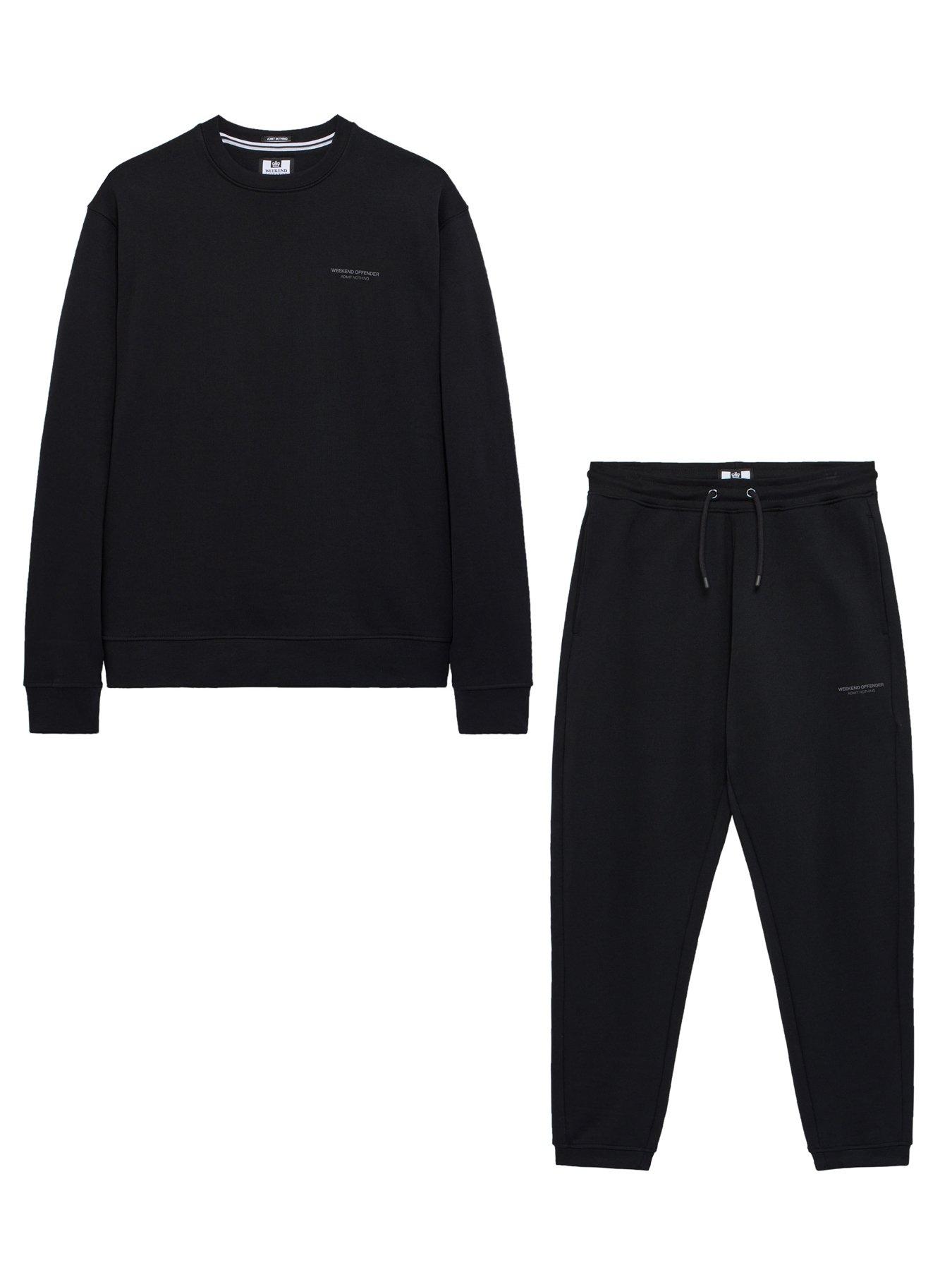 Image 3 of 4 of Weekend Offender Harlem Crew Jog Suit - Black