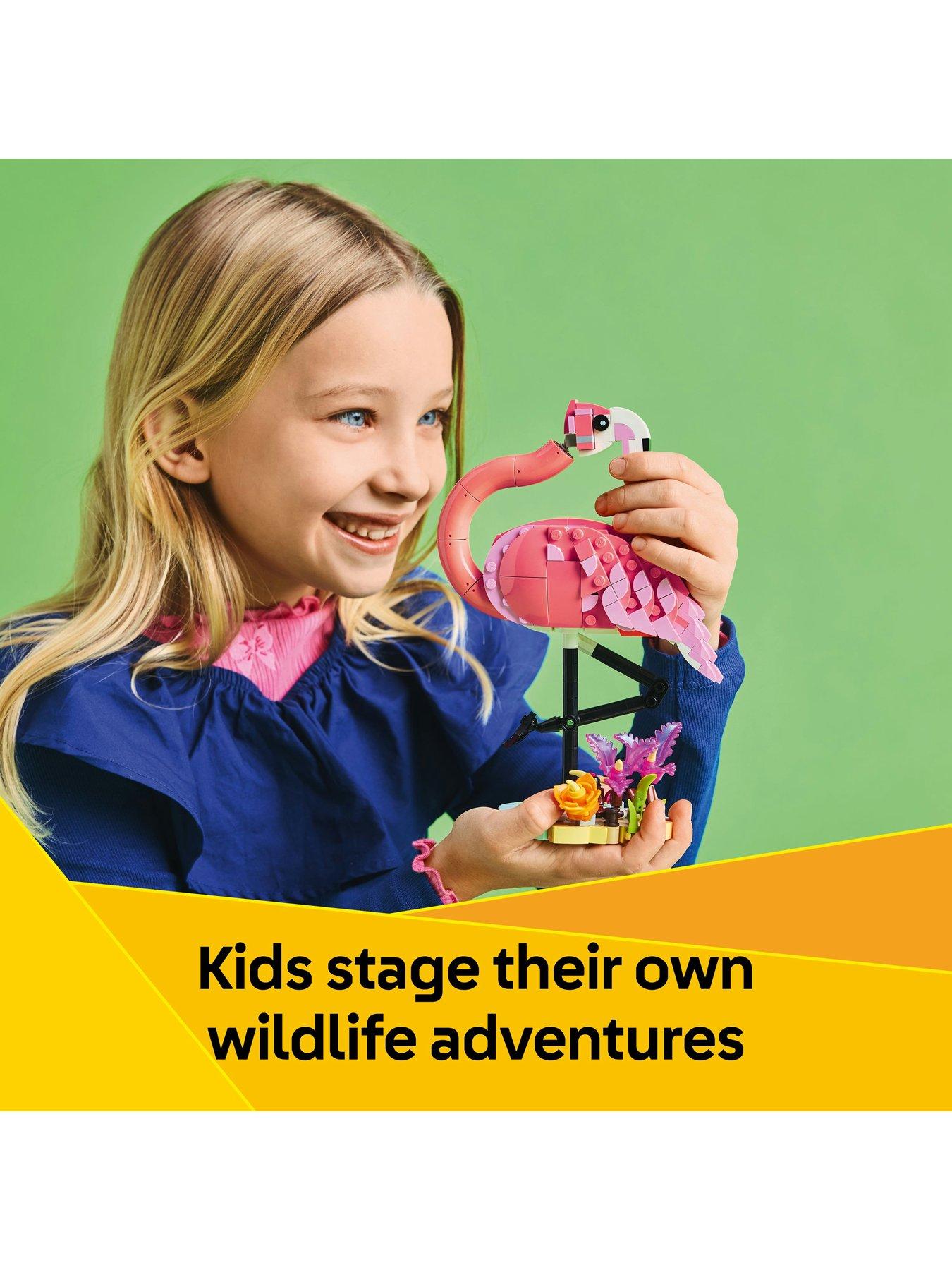  image of lego-creator-3in1-wild-animals-pink-flamingo-animal-toy-playset-31170