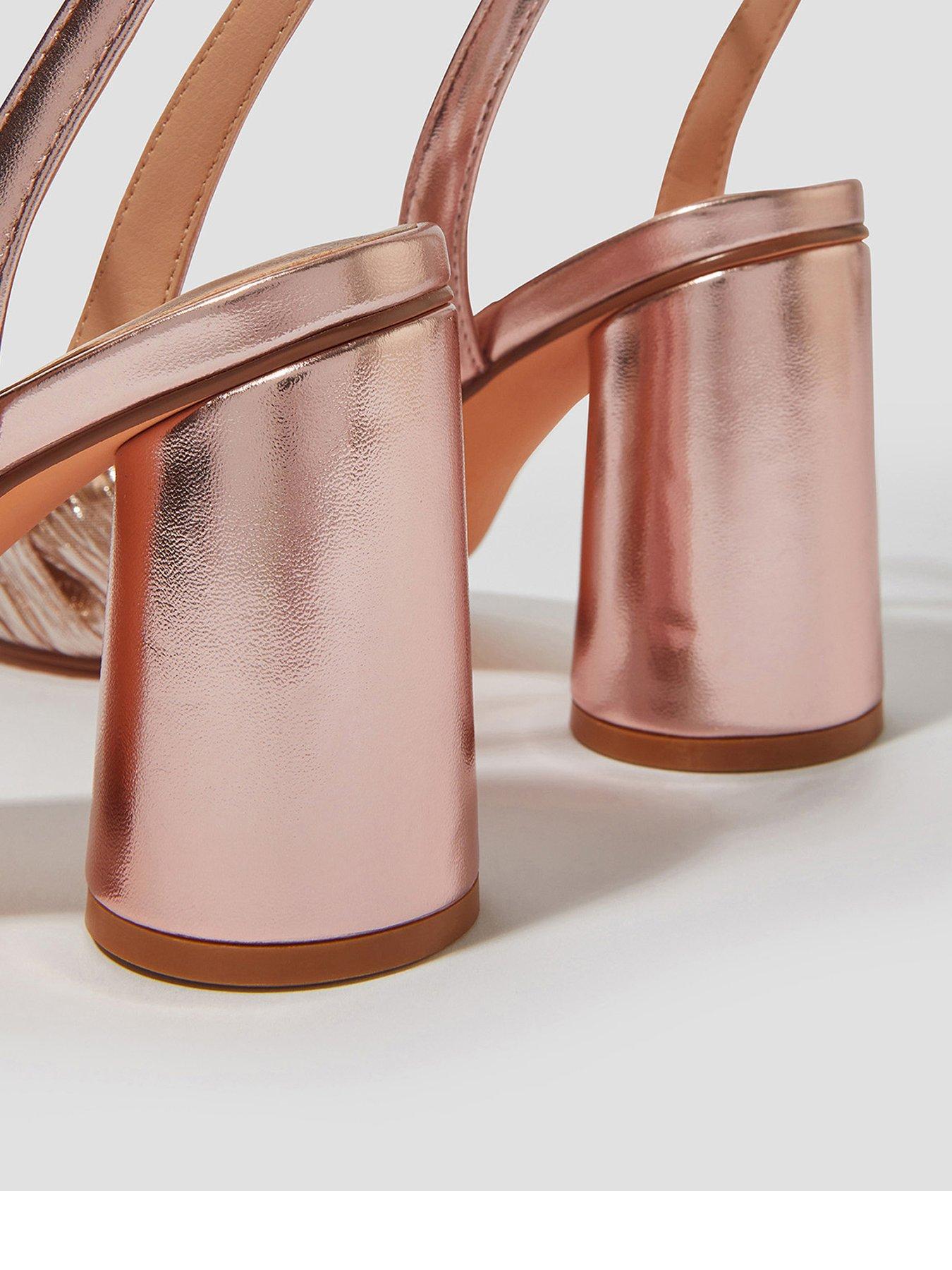  image of monsoon-twist-front-heeled-sandals-pink