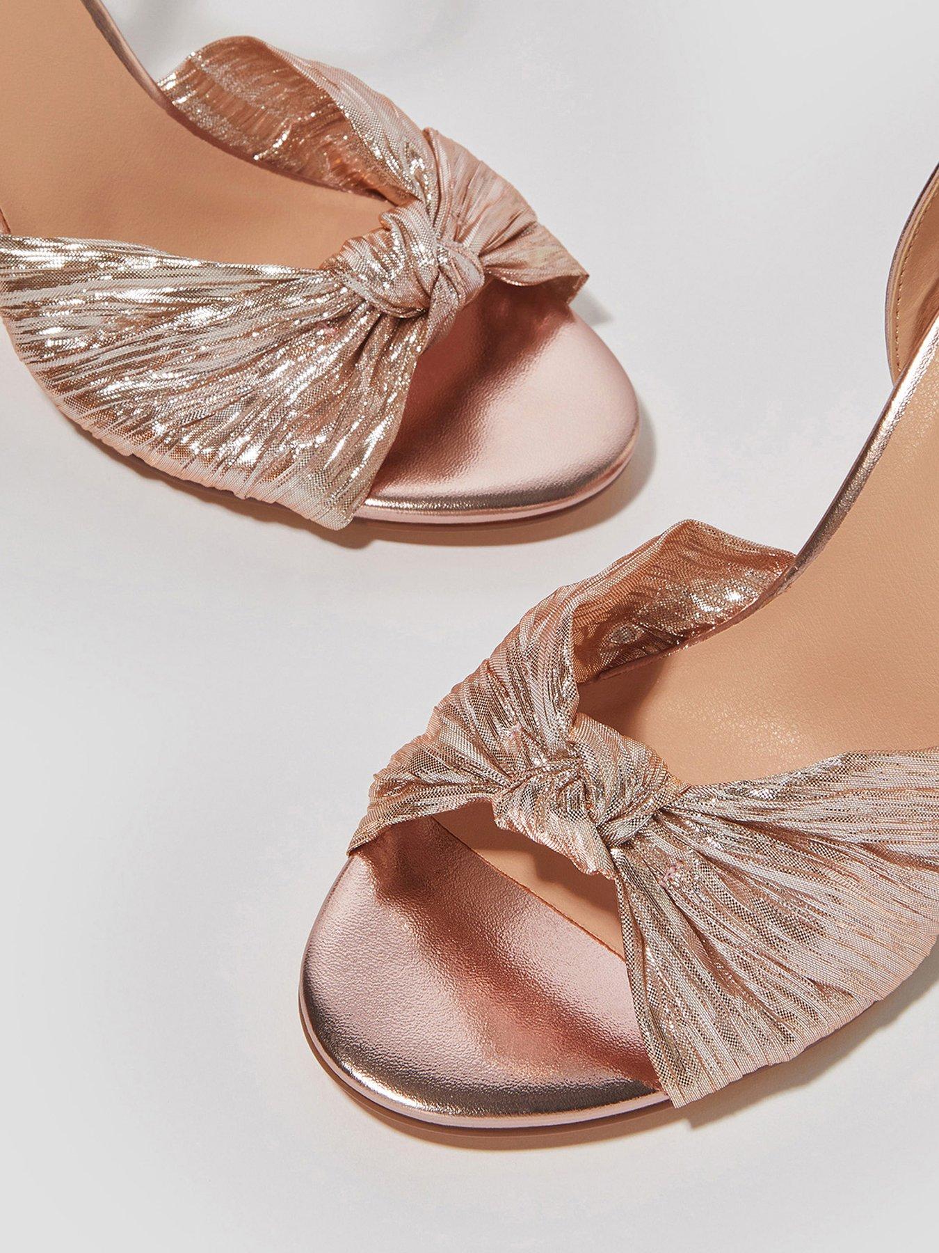  image of monsoon-twist-front-heeled-sandals-pink