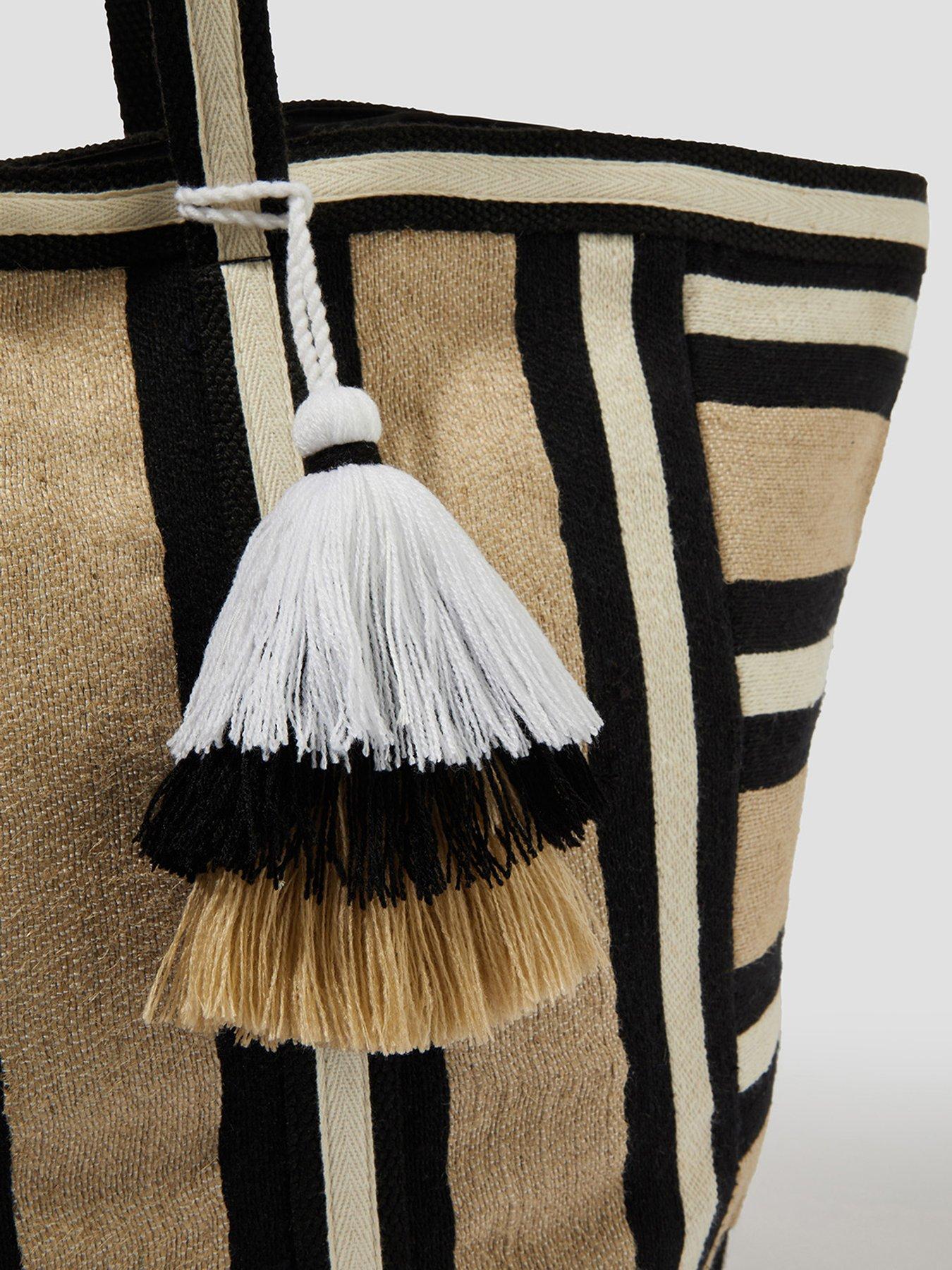  image of monsoon-ari-striped-canvas-tote-natural