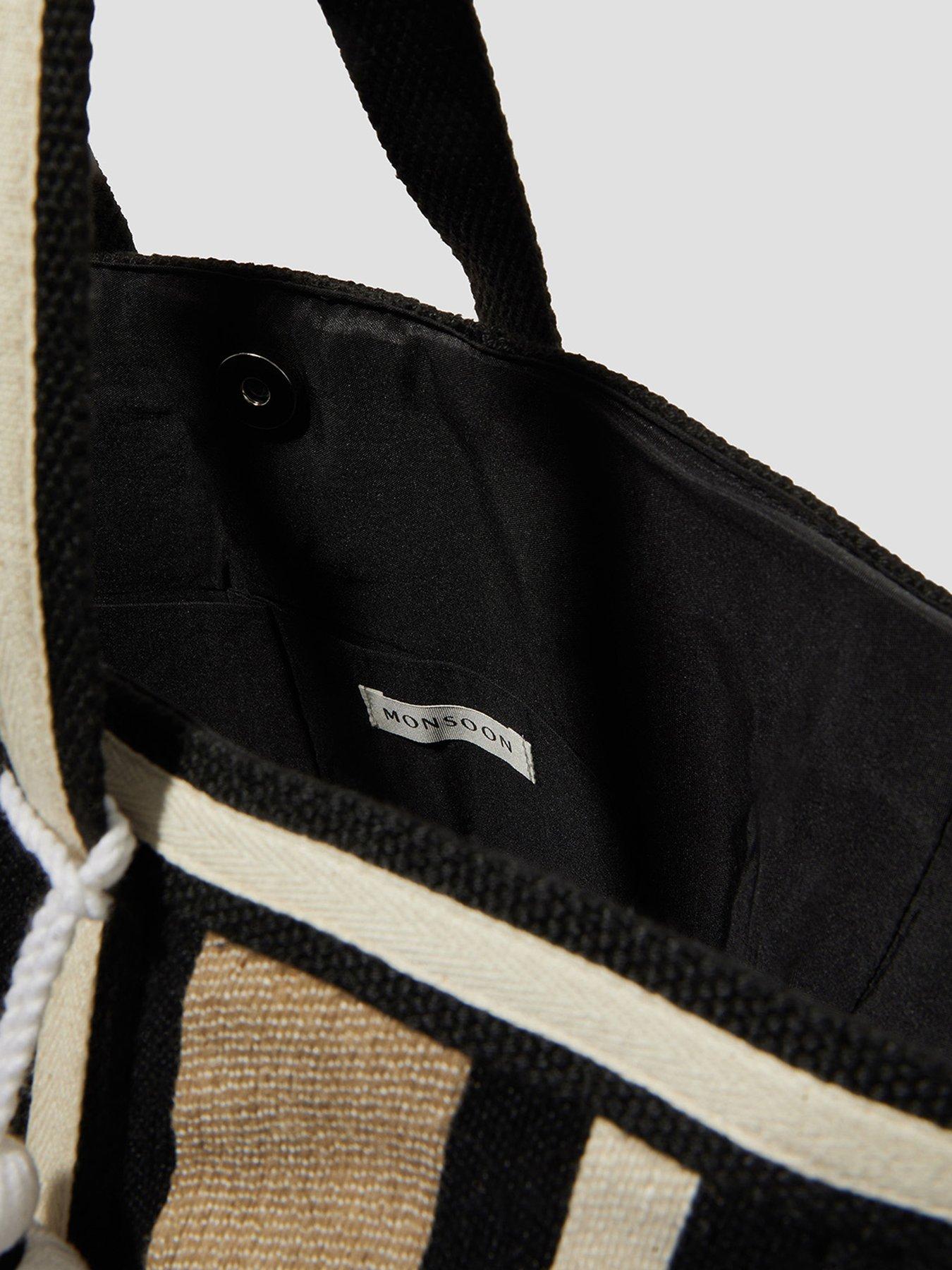  image of monsoon-ari-striped-canvas-tote-natural