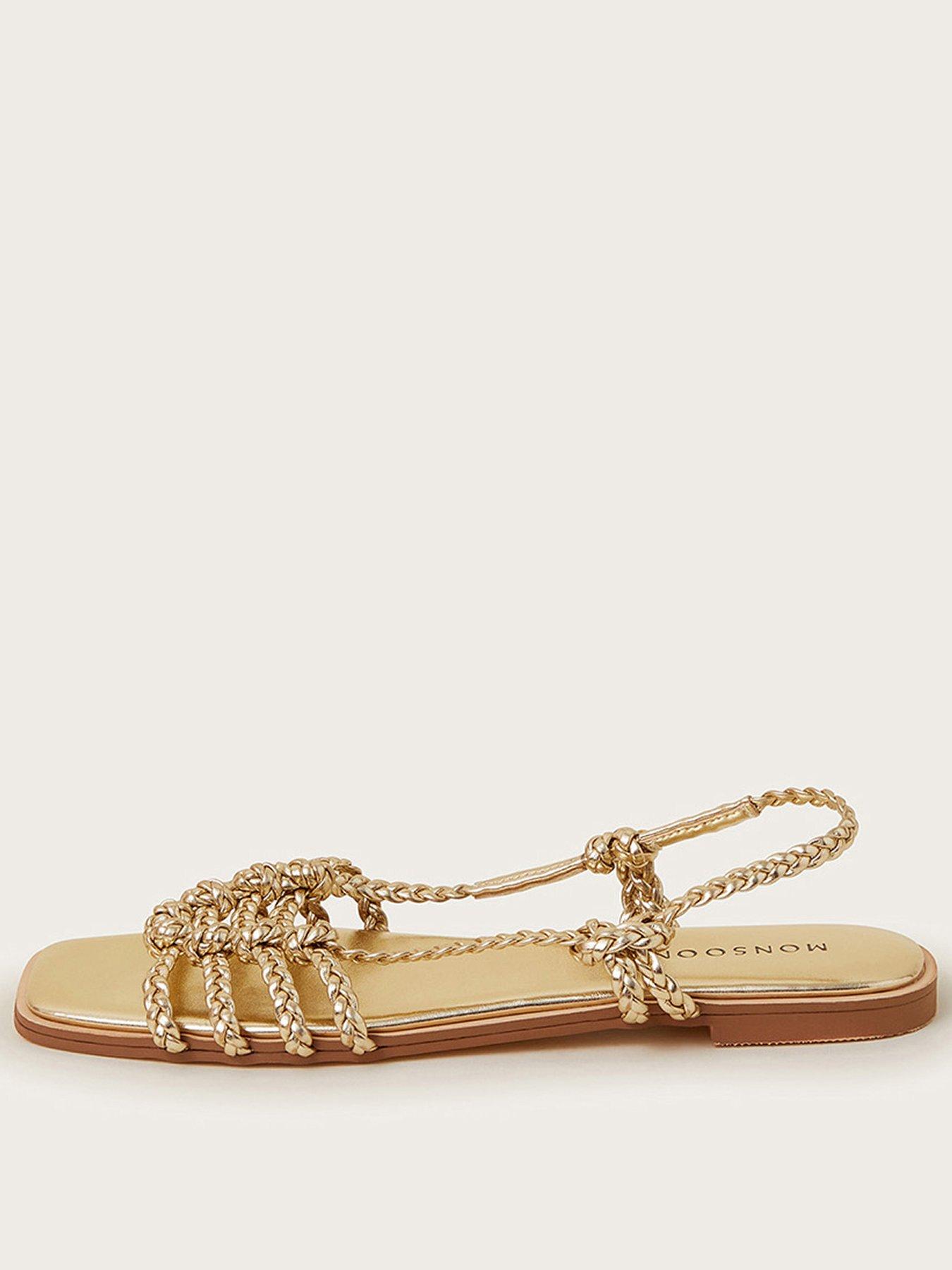 undefined Haf Metallic Braided Sandal - Gold