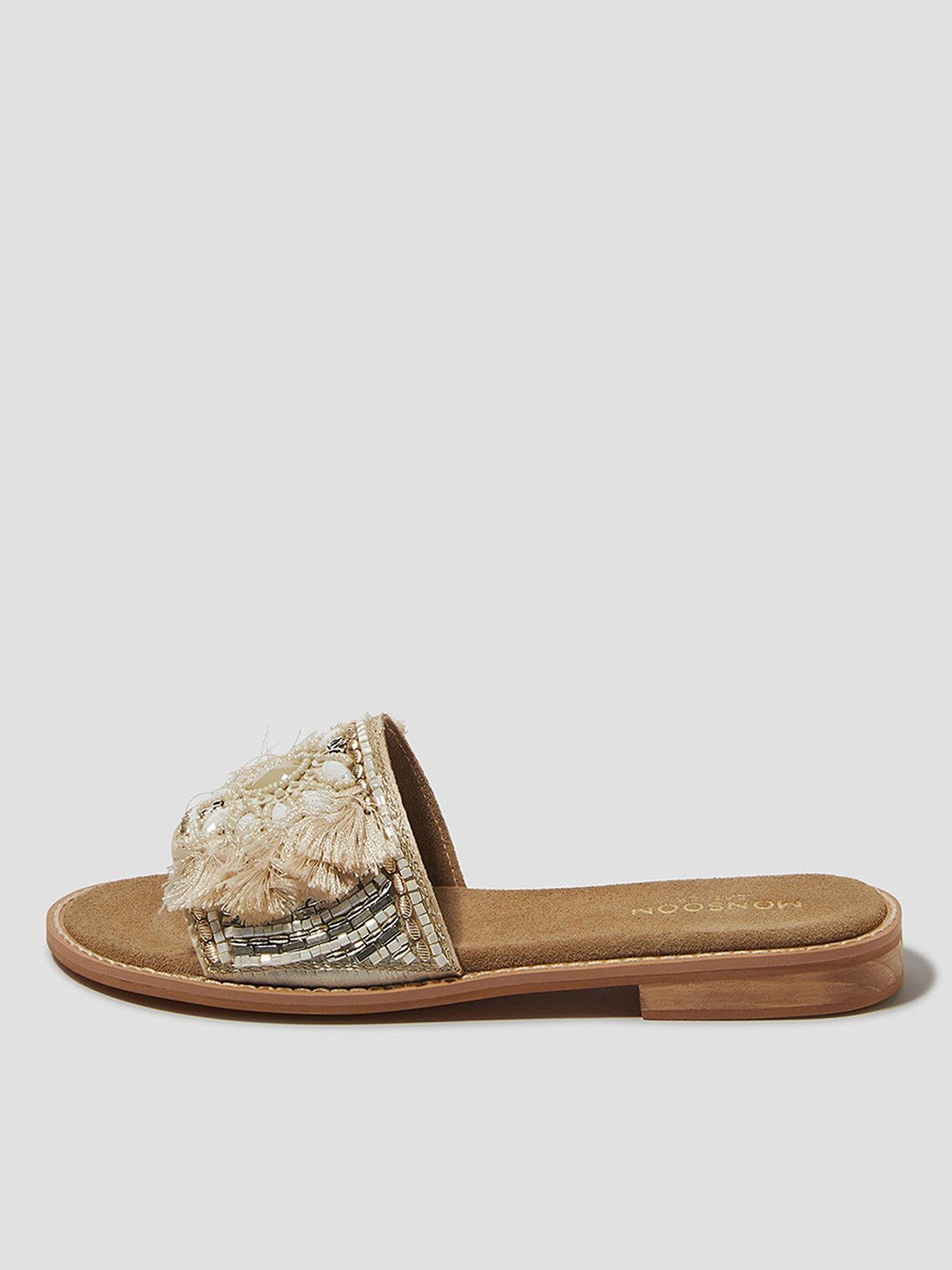 undefined Eve Embellished Slider - Cream