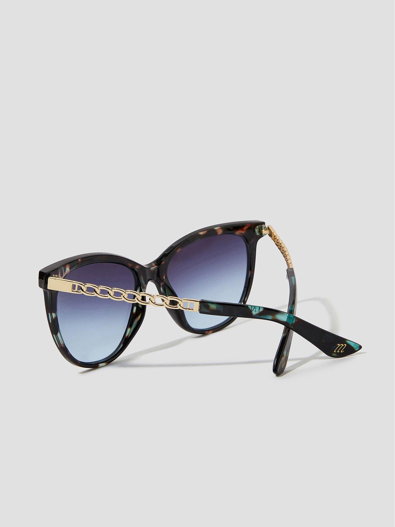Image 2 of 2 of Monsoon Green Tort Sunglasses - Dark Green