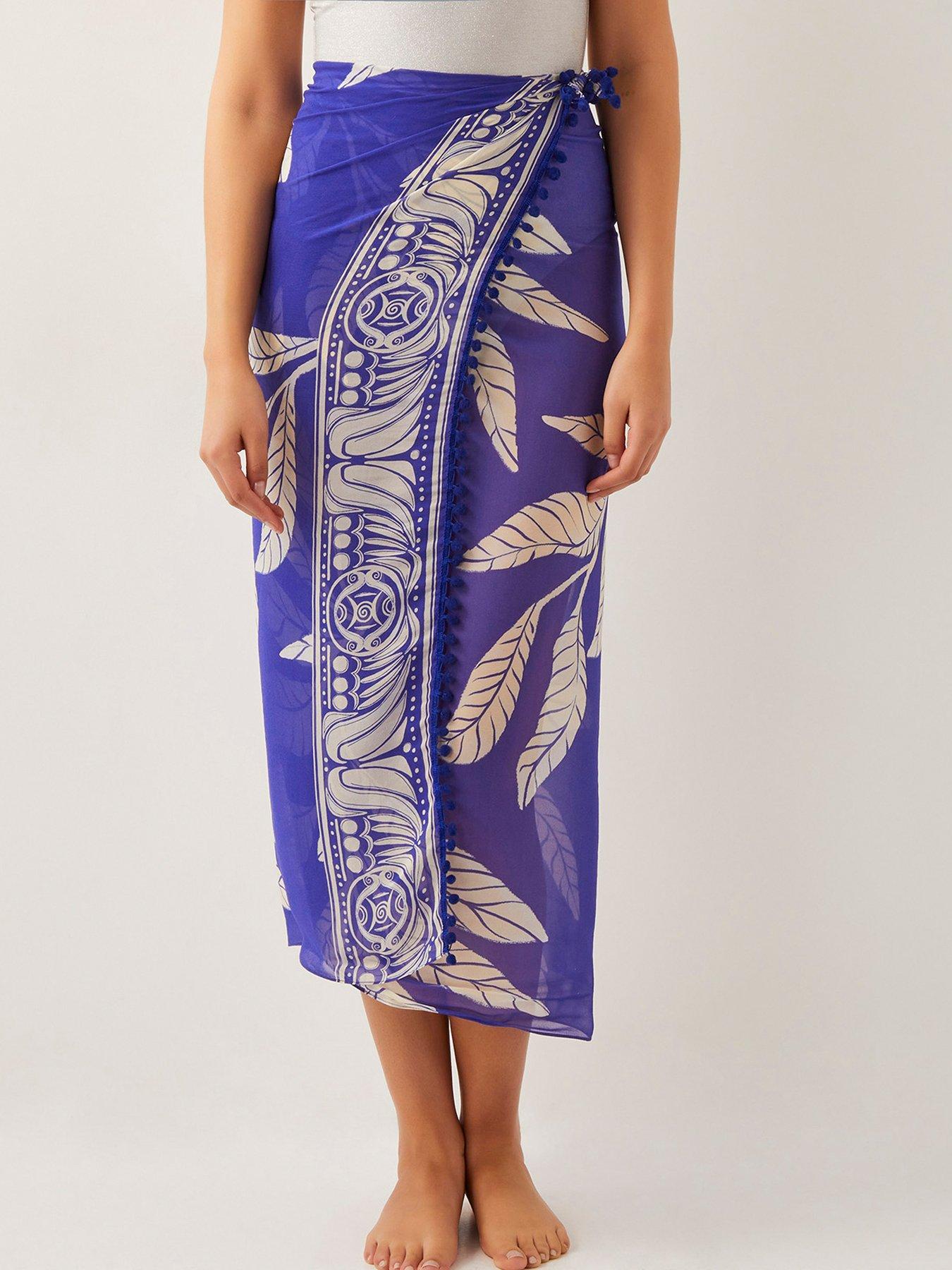 undefined Eden Leaf Kaftan - Navy