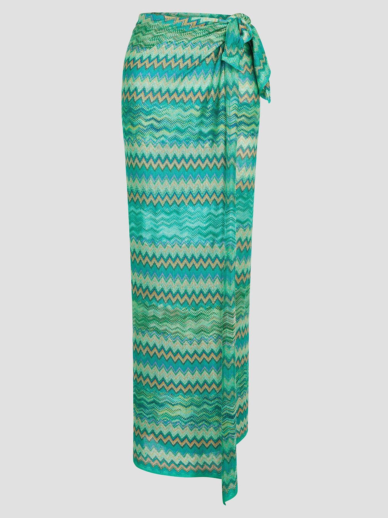  image of monsoon-nia-zigzag-sarong-green