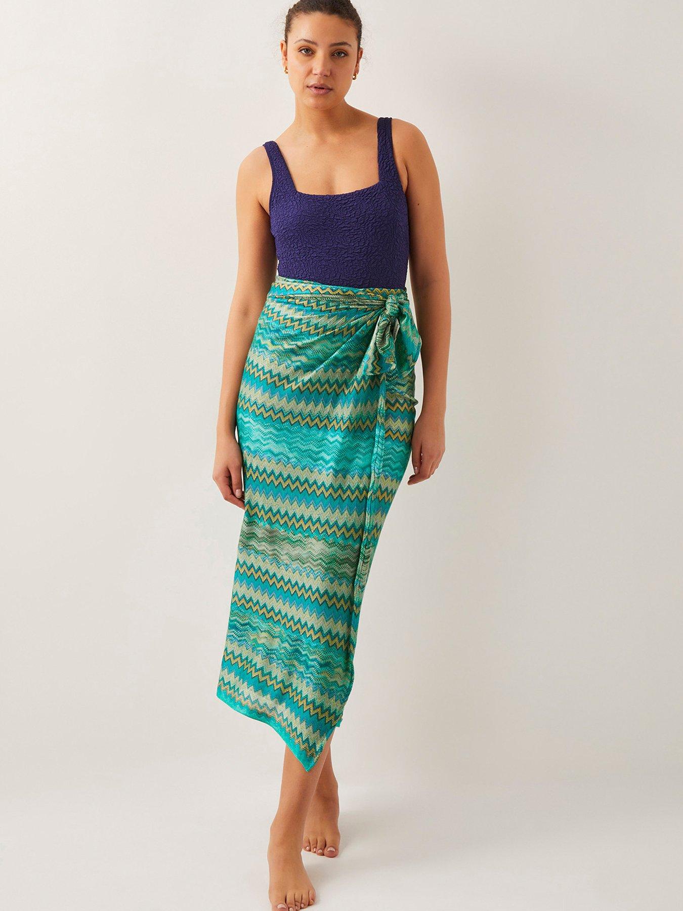  image of monsoon-nia-zigzag-sarong-green