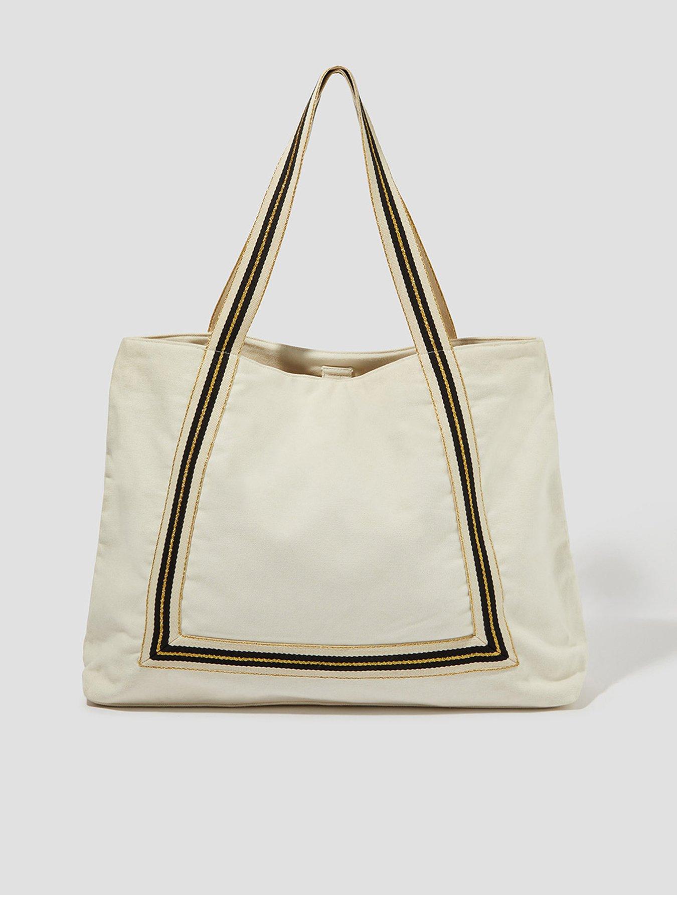 undefined Nia Stripe Strap Tote - Ivory