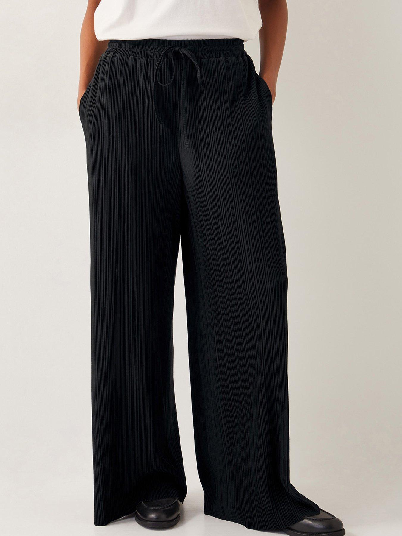 undefined Paula Plisse Trousers - Black