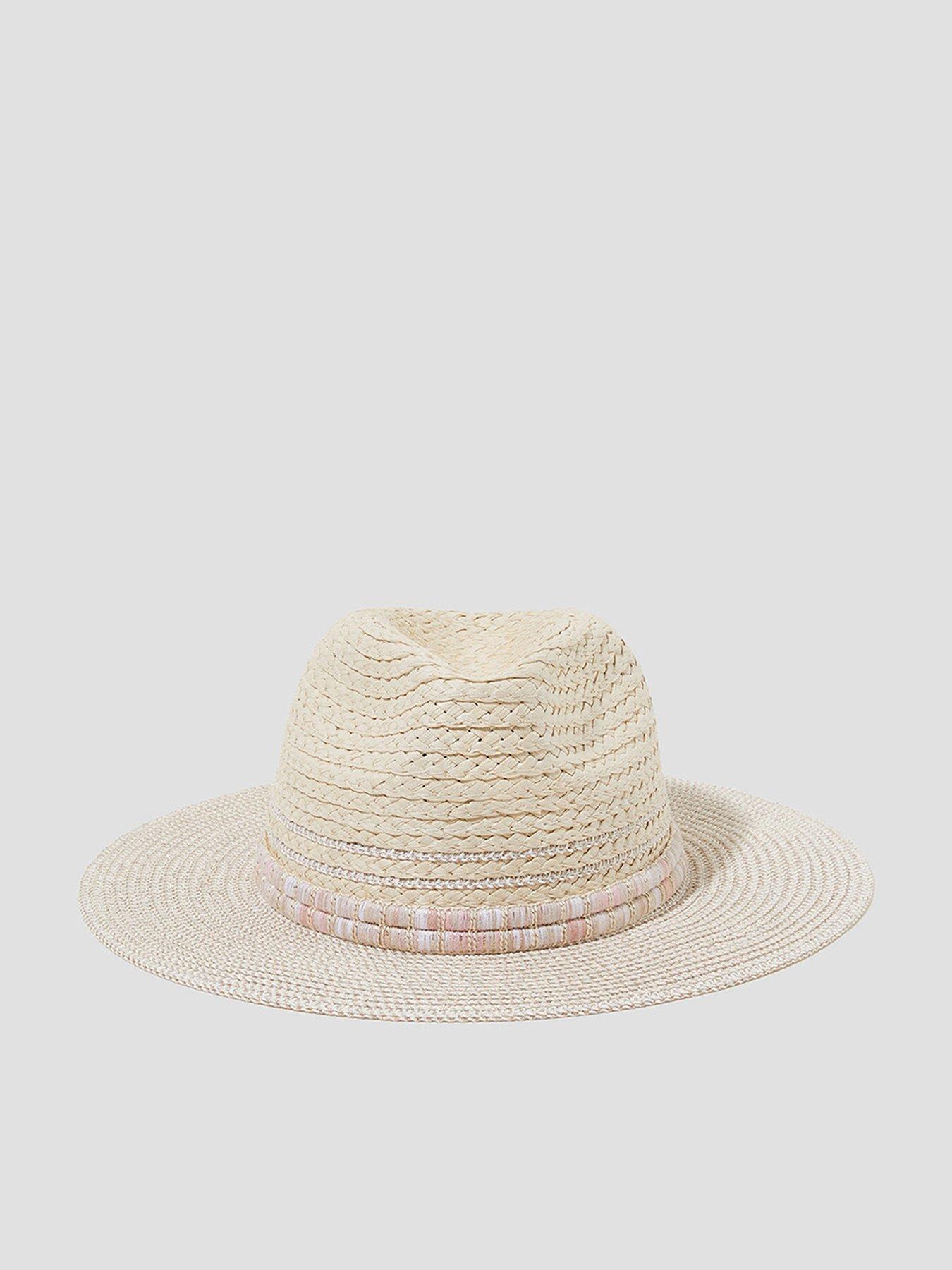 Image 1 of 4 of Monsoon Nora Straw Fedora Hat - Natural