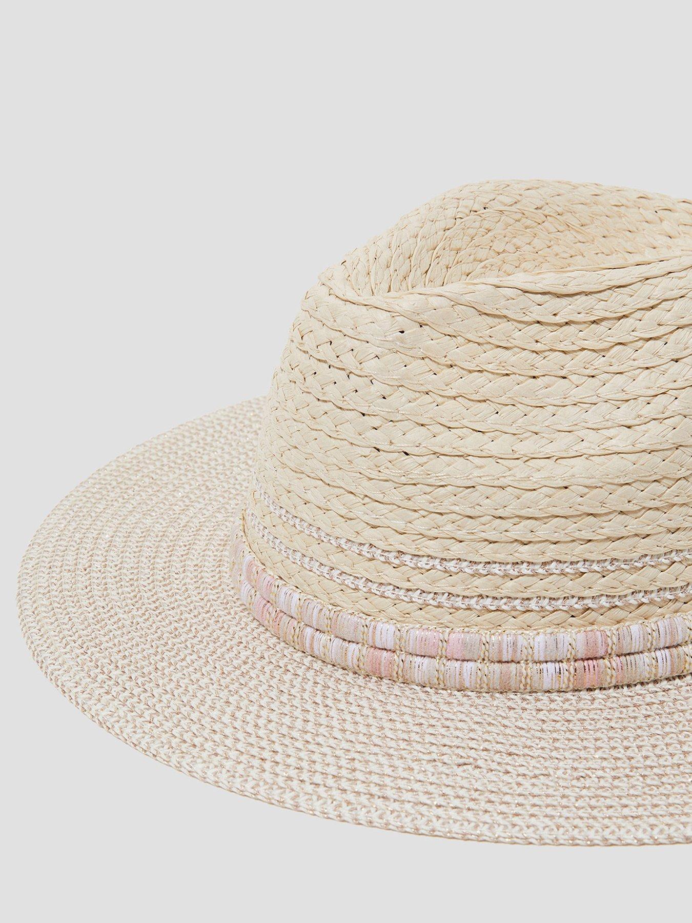 Image 4 of 4 of Monsoon Nora Straw Fedora Hat - Natural