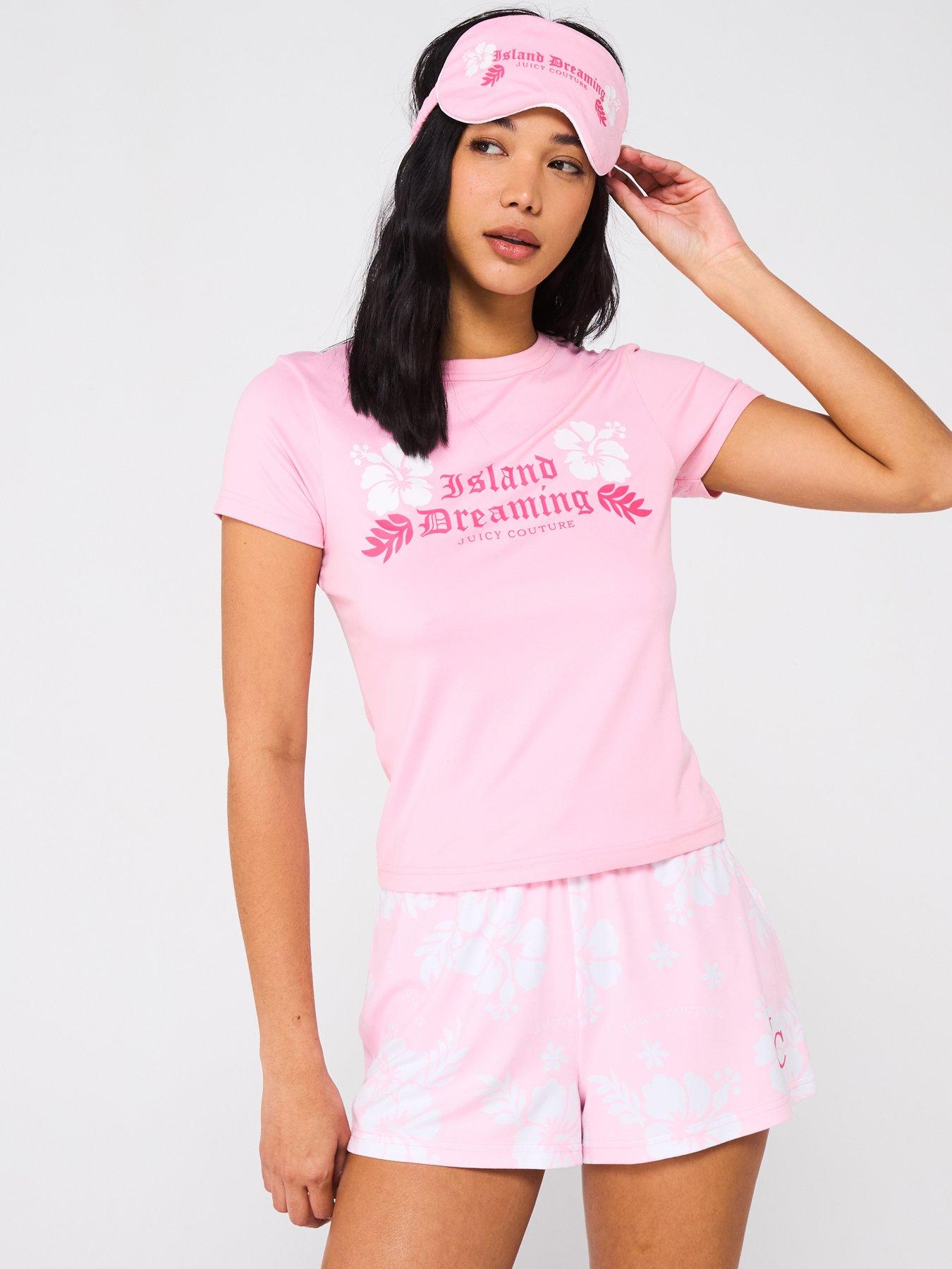 Juicy Couture Island Dreaming Pyjama Top  &  Short Set - Pink