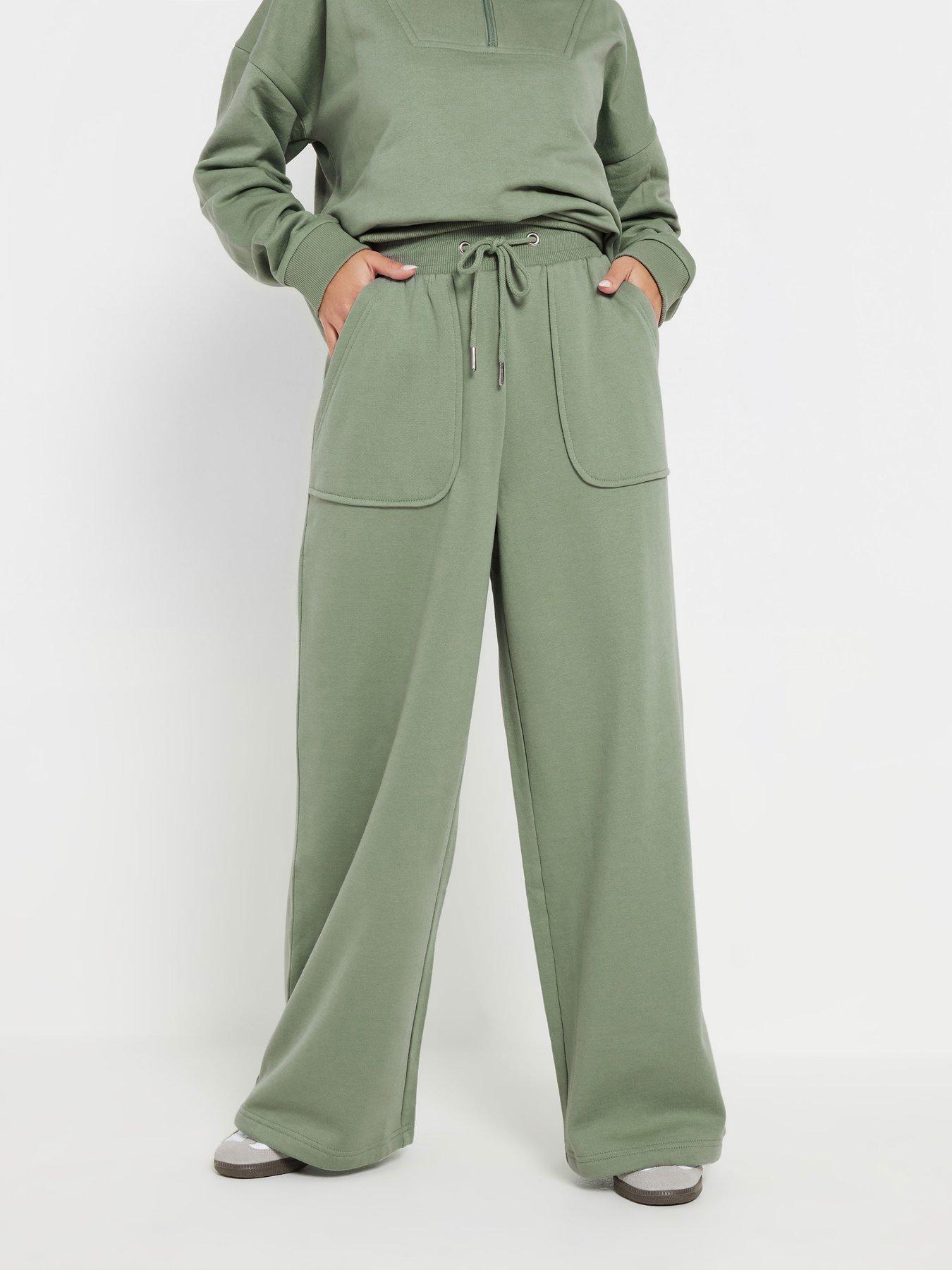  image of pixiegirl-patch-pocket-wide-leg-jogger-green