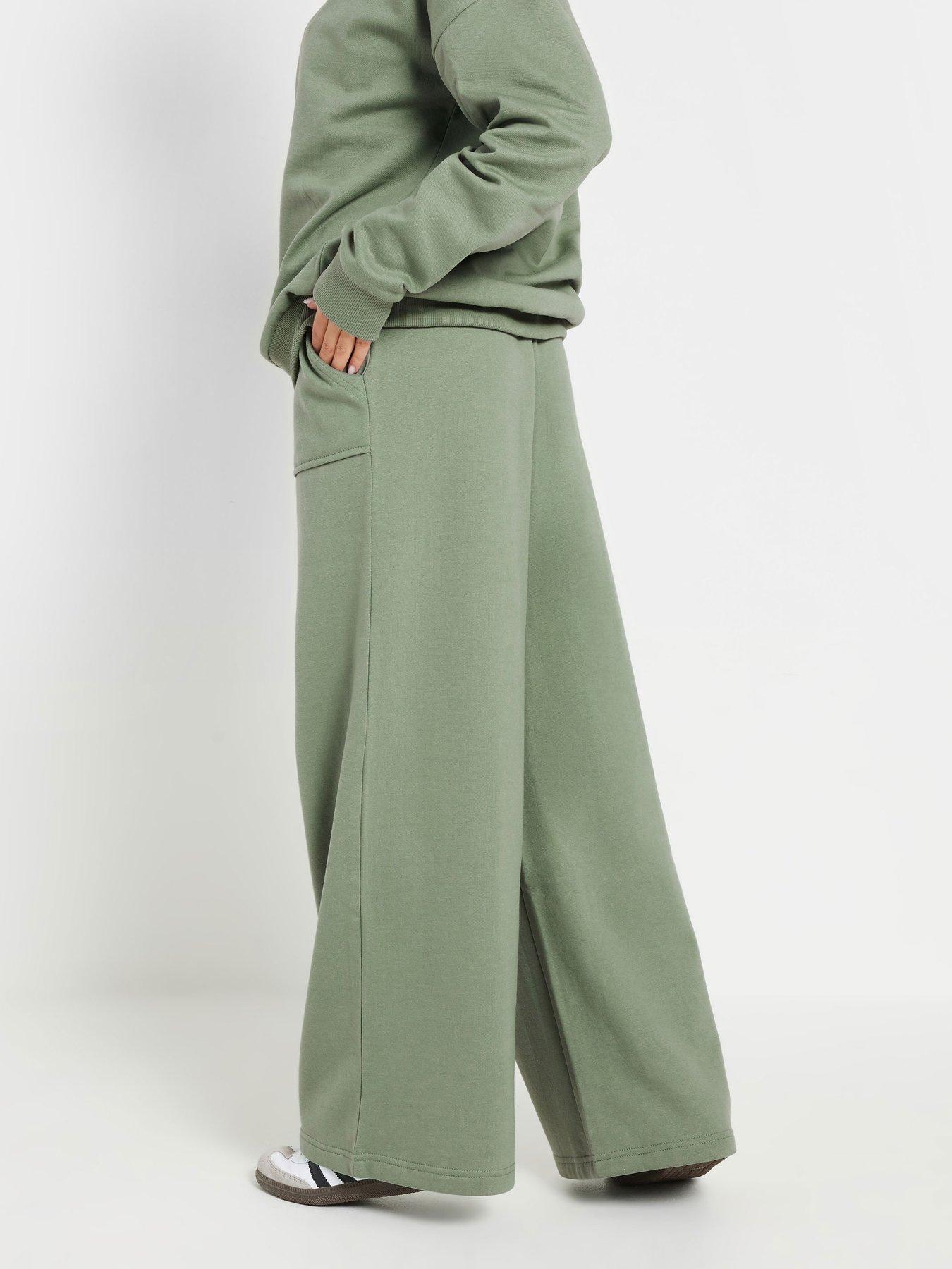  image of pixiegirl-patch-pocket-wide-leg-jogger-green