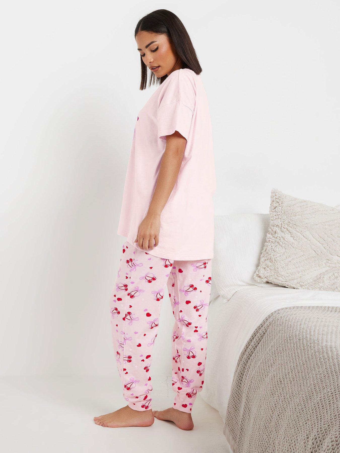 Image 2 of 4 of PixieGirl Mon Cheri Cuffed Pj Set - Pink