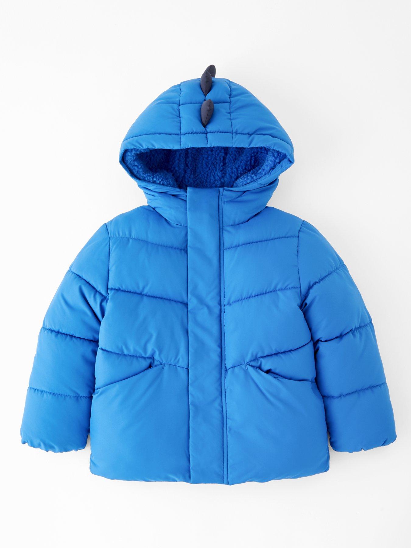 Mini V by Very Boys Dino Novelty Puffer Coat - Blue