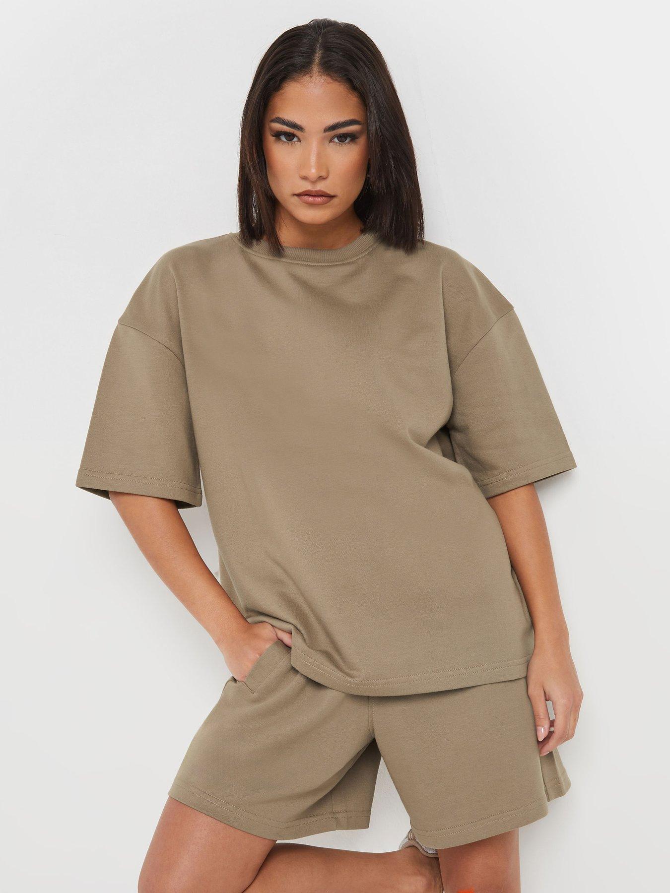 pixiegirl-short-sleeve-sweat-top-amp-shorts-set-brown