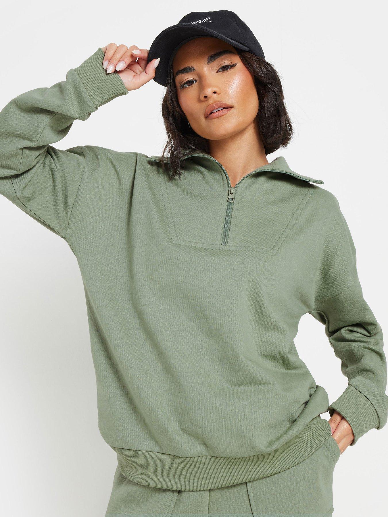 Image 1 of 4 of PixieGirl Quarter Zip Sweatshirt - Green