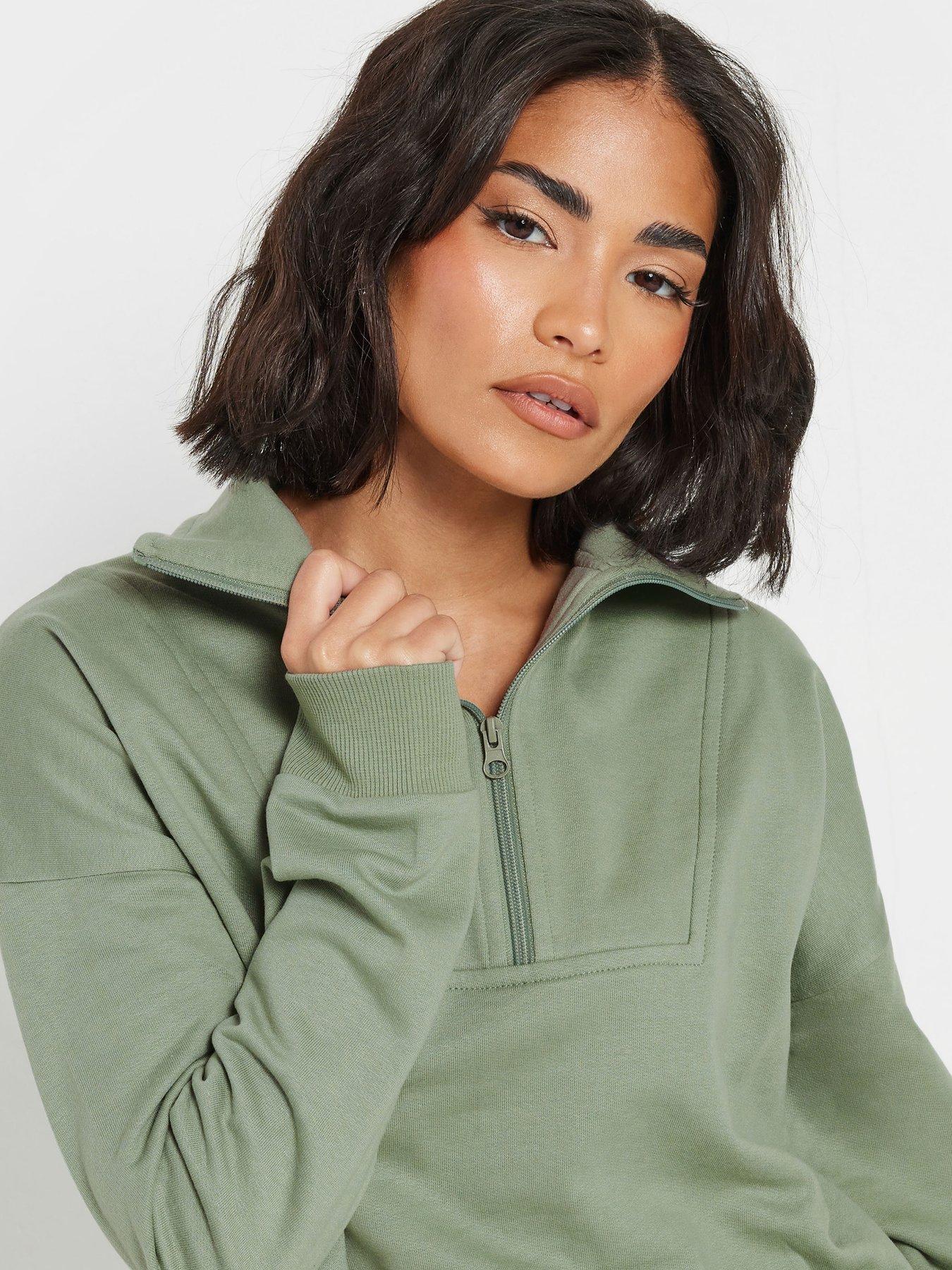Image 4 of 4 of PixieGirl Quarter Zip Sweatshirt - Green