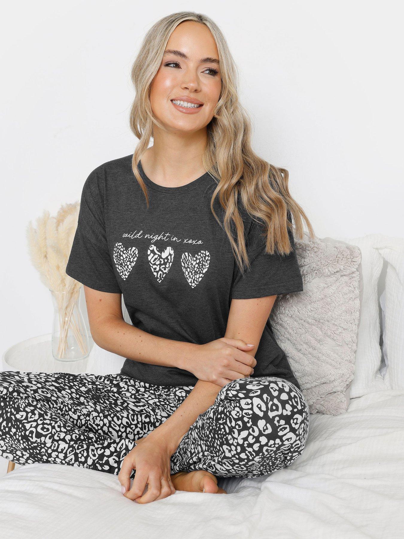 image of long-tall-sally-wild-night-in-cuffed-pj-set-grey