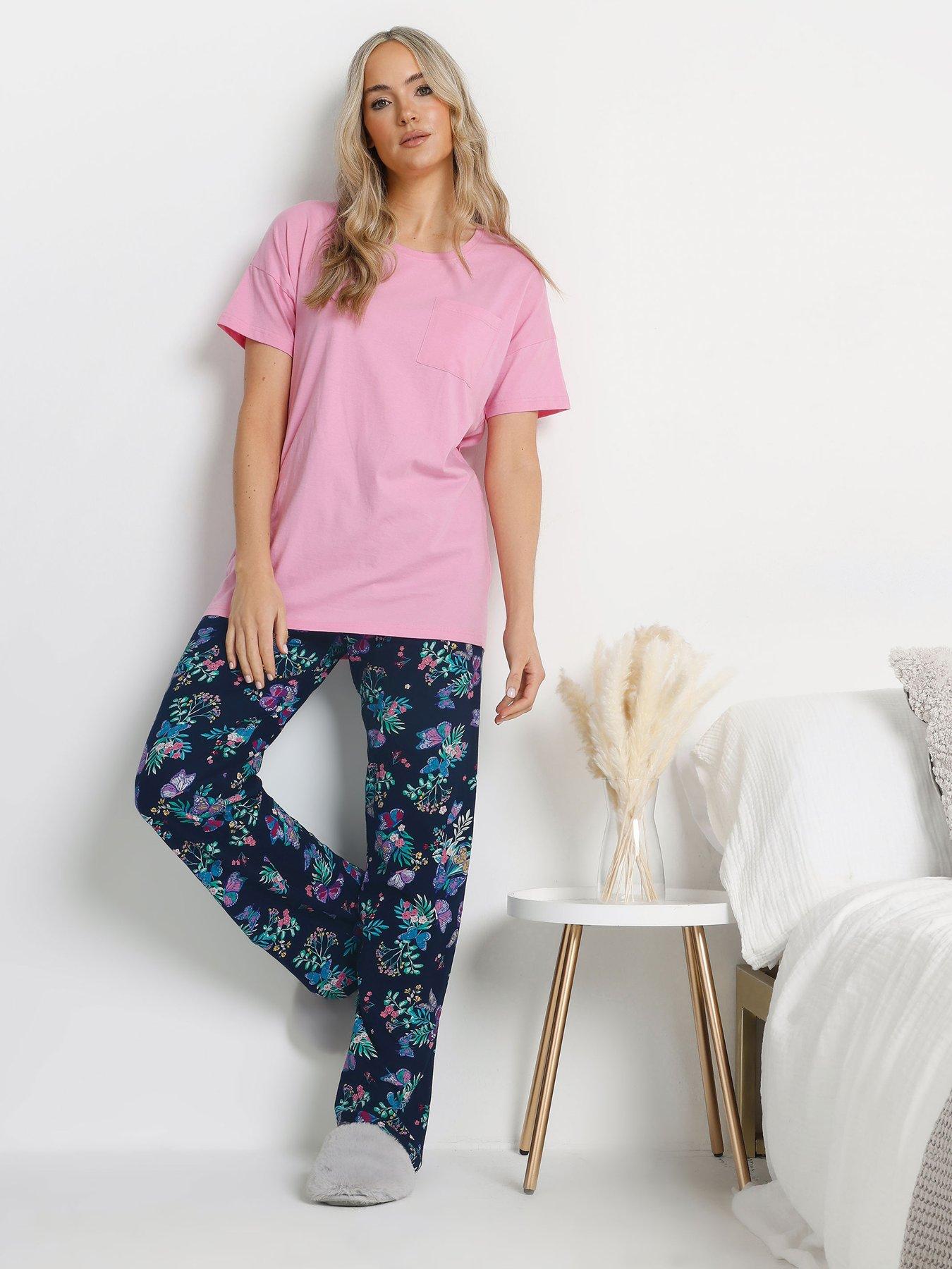  image of long-tall-sally-butterfly-wide-leg-pj-set-pink