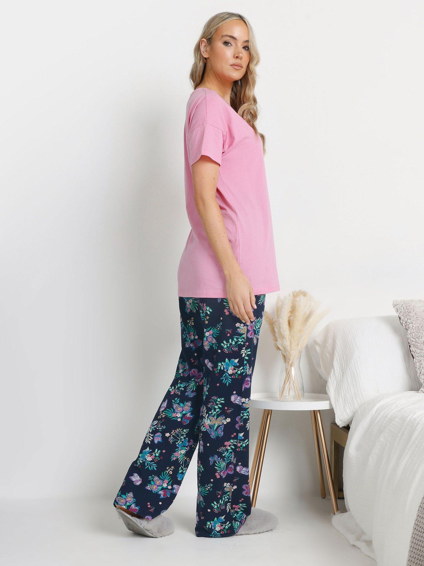  image of long-tall-sally-butterfly-wide-leg-pj-set-pink