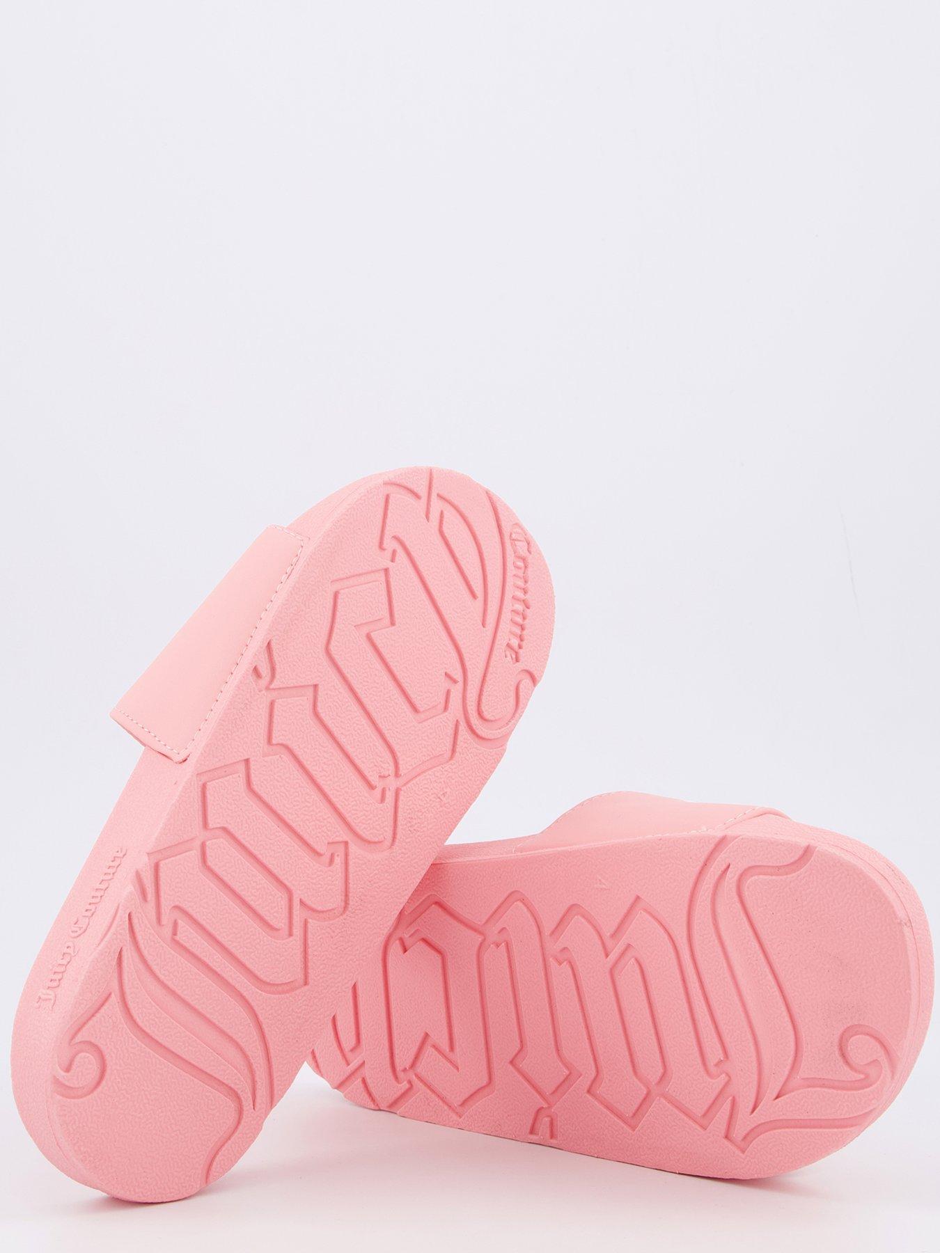  image of juicy-couture-collegiate-embossed-pu-slider-sandal-pink