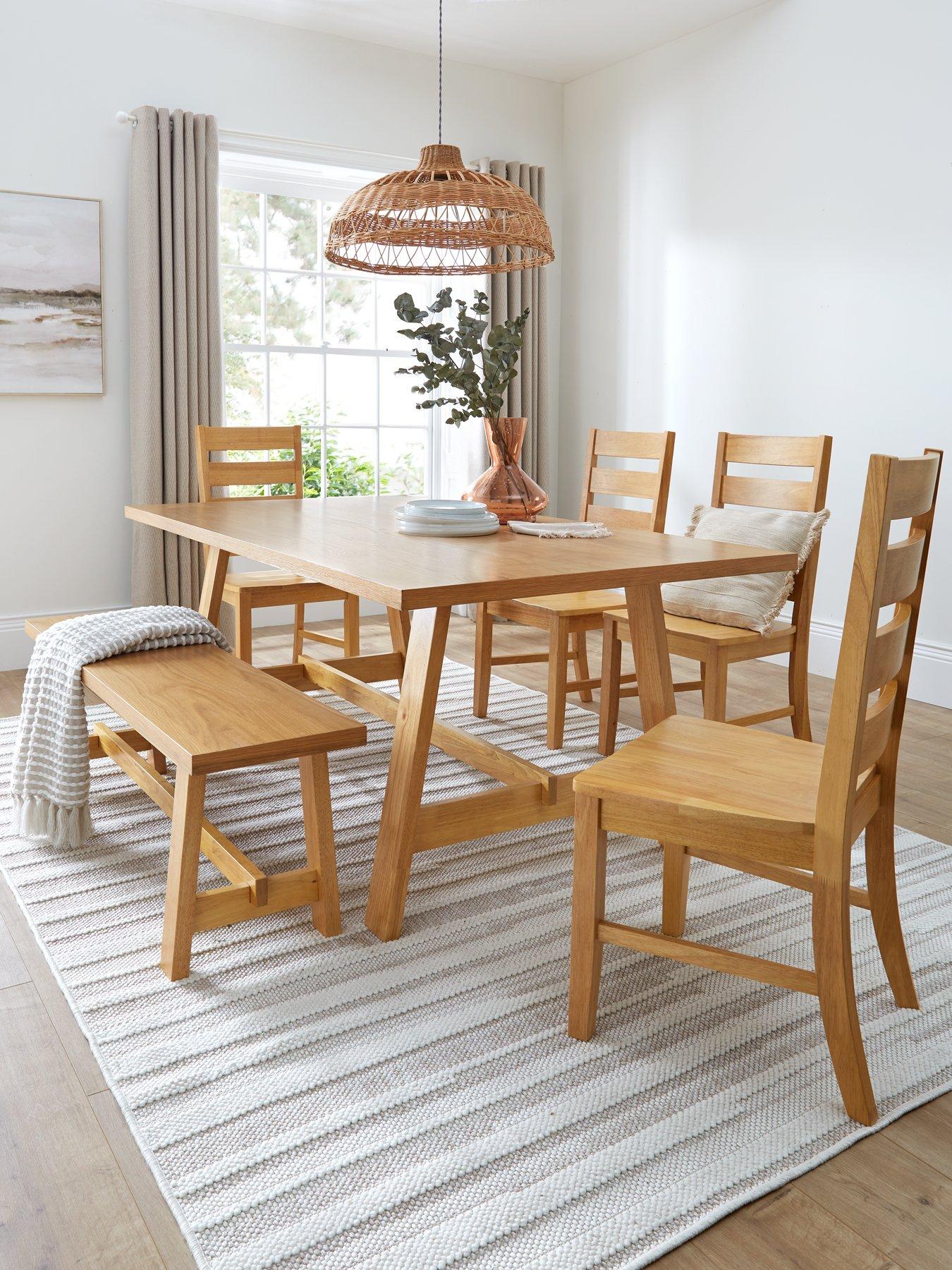Very Home Scottsdale Dining Table & 4 Chairs & 1 Bench