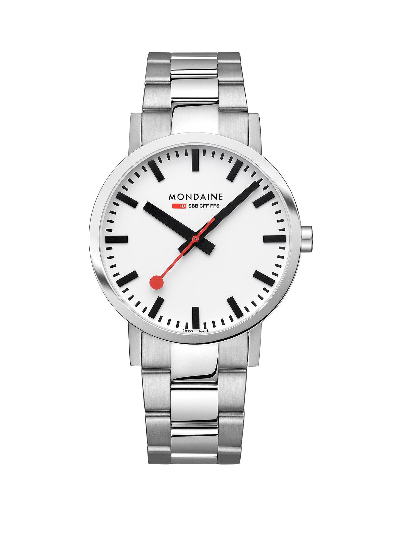 undefined Mens 40mm Classic Stainless Steel Strap Watch