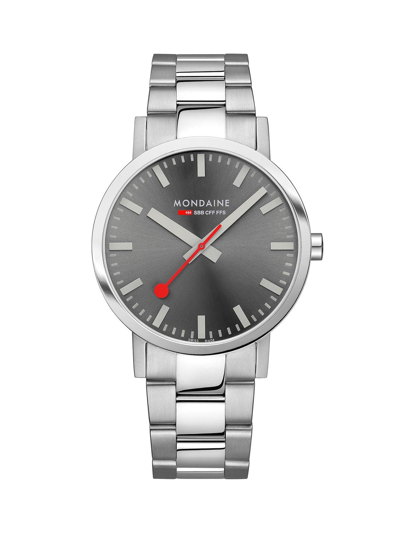  image of mondaine-mens-40mm-classic-stainless-steel-strap-watch