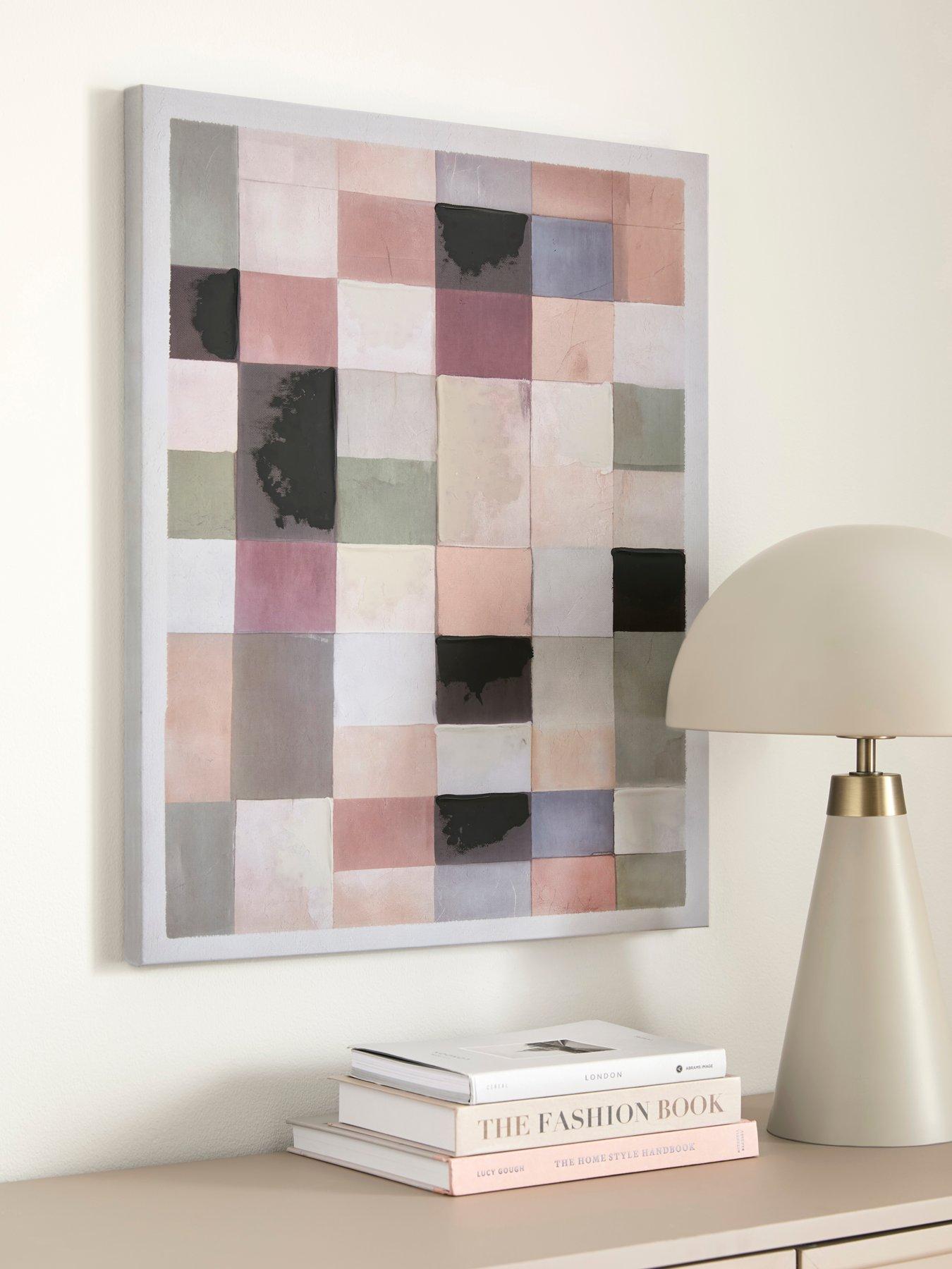 undefined Green Square Printed Canvas with Hand Paint 50x60cm - FSC® Certified