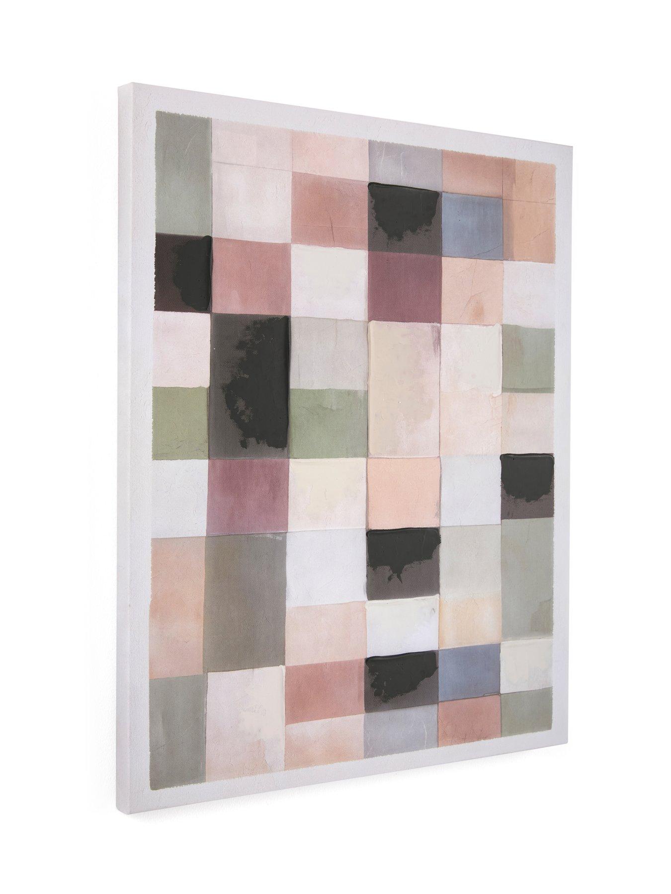 Image 3 of 6 of The Very Collection Green Square Printed Canvas with Hand Paint 50x60cm - FSC&reg; Certified