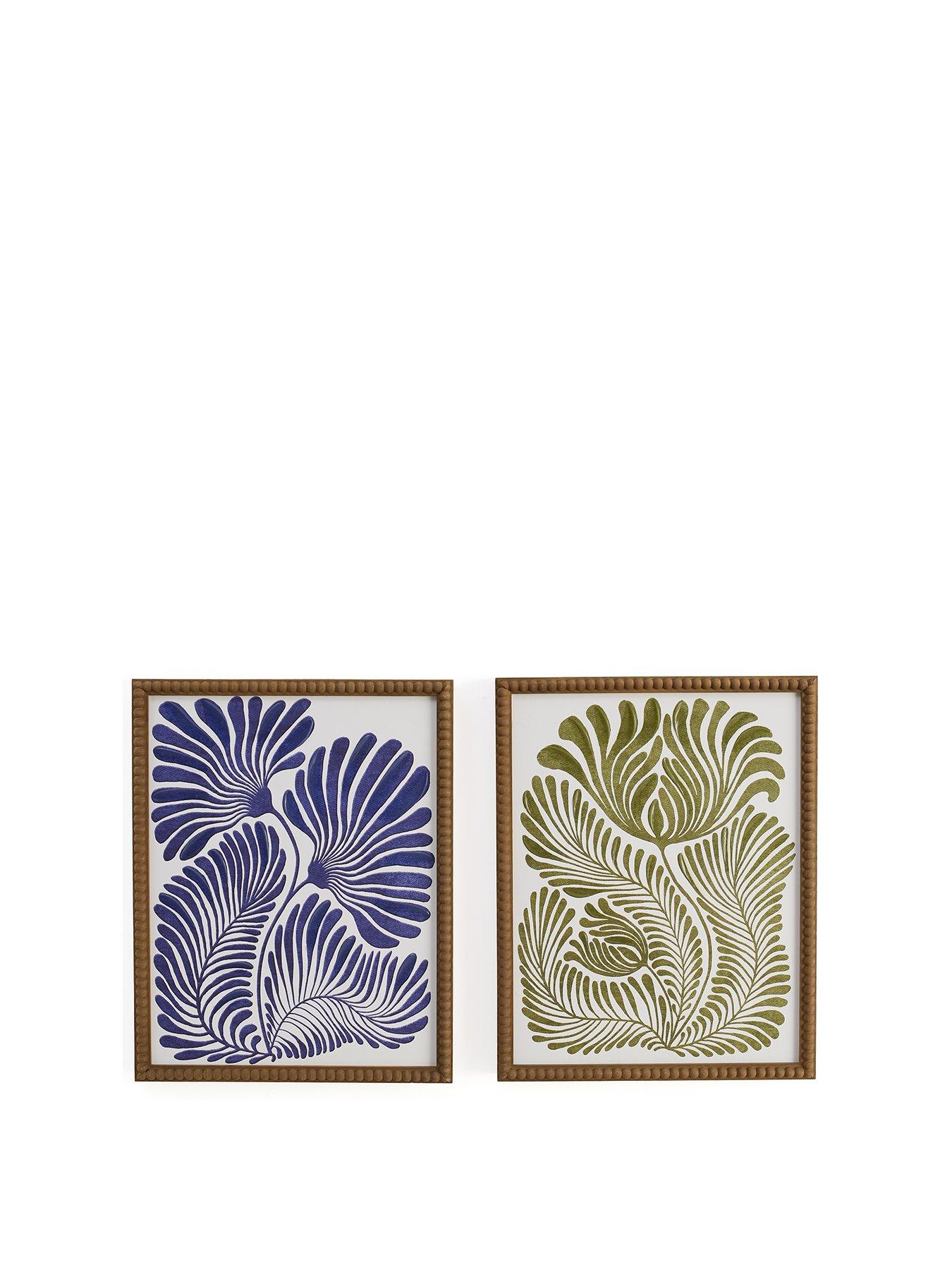 Image 2 of 7 of Very Home Set of 2 Botanical Prints with Bobbin Edge Frame 40x50cm - FSC &reg; Certified