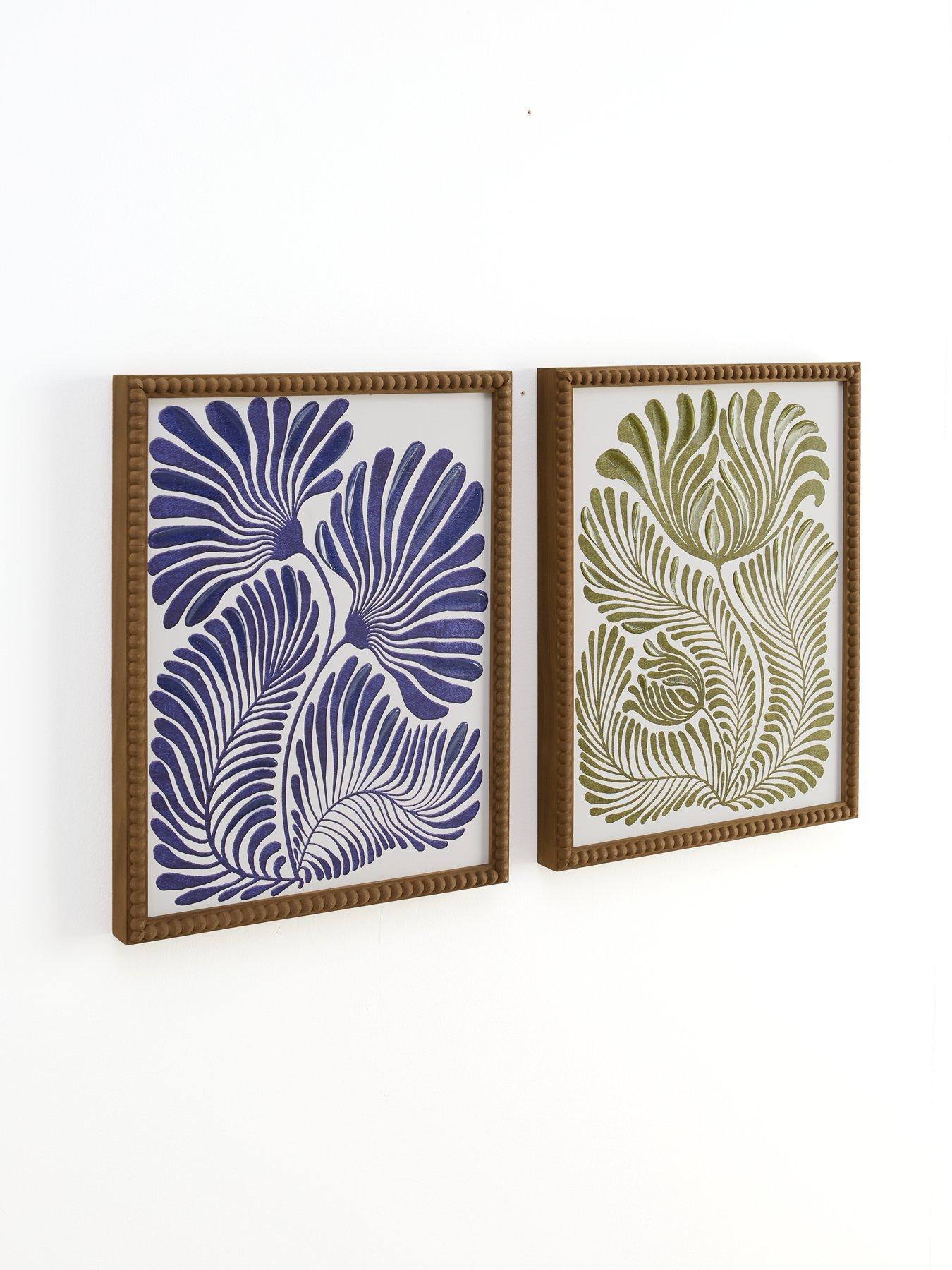 Image 3 of 7 of Very Home Set of 2 Botanical Prints with Bobbin Edge Frame 40x50cm - FSC &reg; Certified