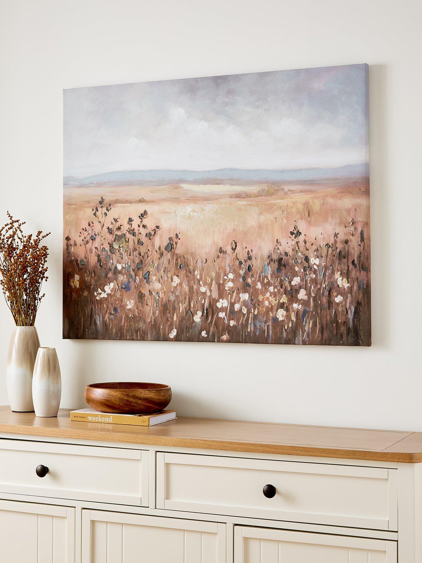 Very Home Autumnal Field Printed Canvas with Hand Paint 80x100cm - FSC® Certified