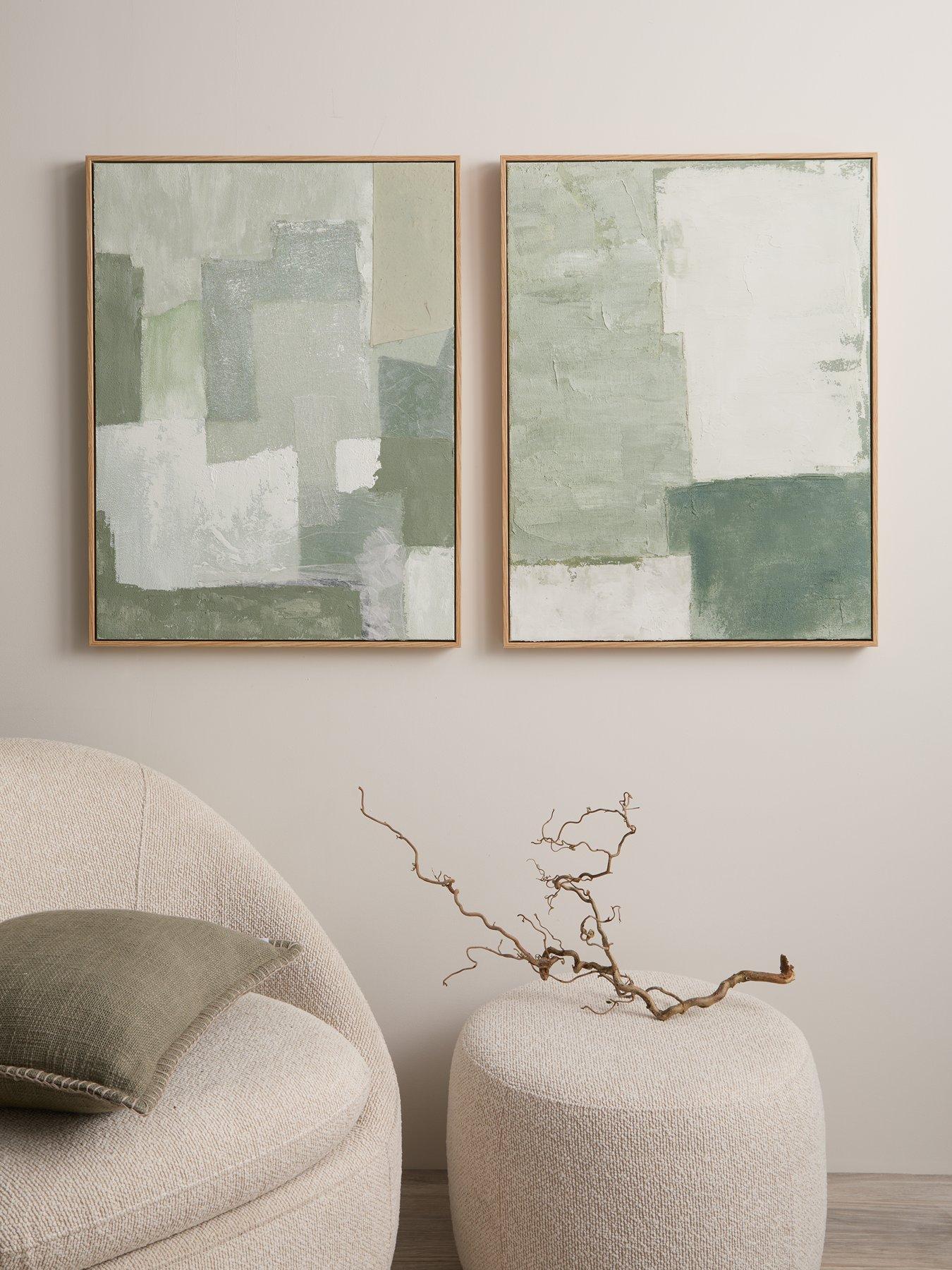 Michelle Keegan Home Set of 2 MK Abstract Hand Paint Capped Canvas 60x80cm - FSC Certified