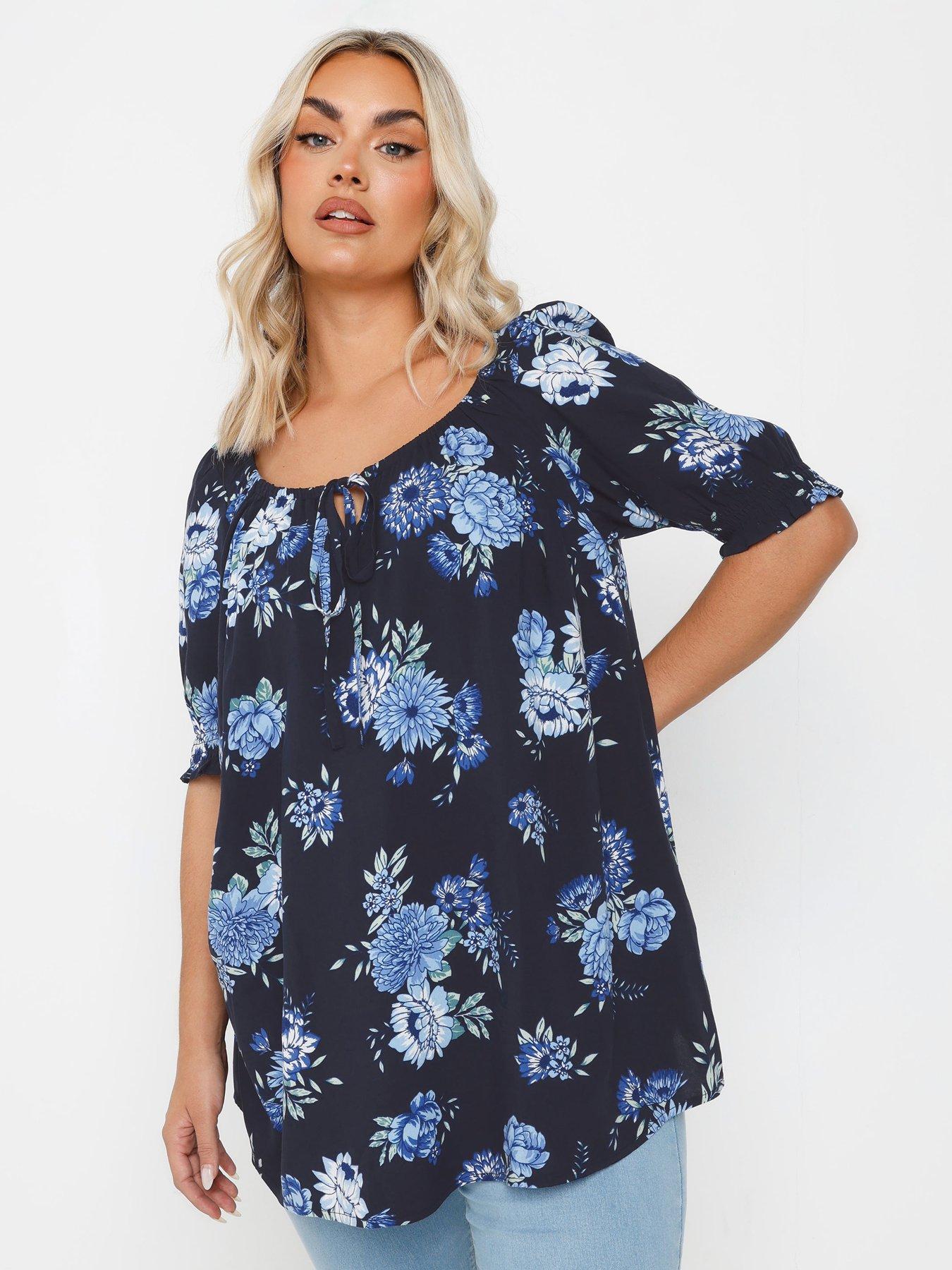 yours-curve-boho-top-blue