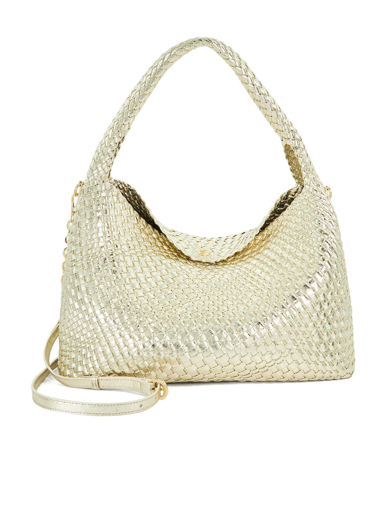 undefined Deliberate L Woven Shoulder Bag - Gold