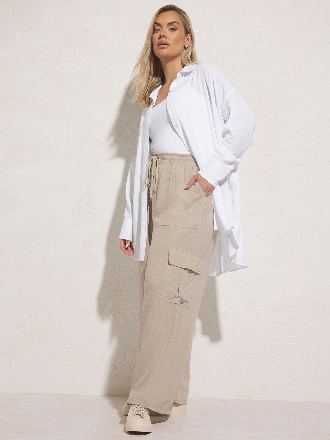 undefined Curve Linen Cargo Trouser