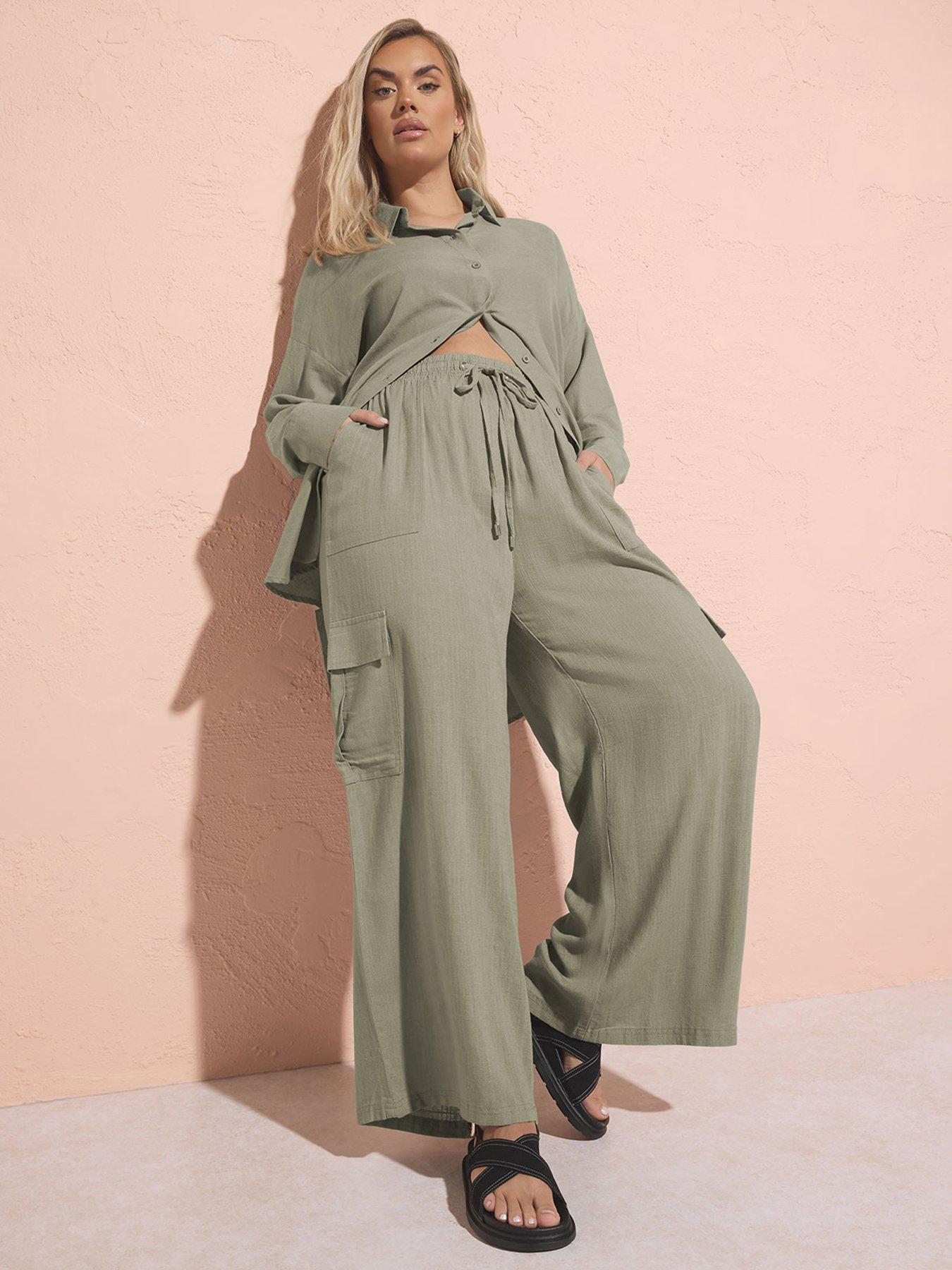 undefined Curve Linen Cargo Trouser