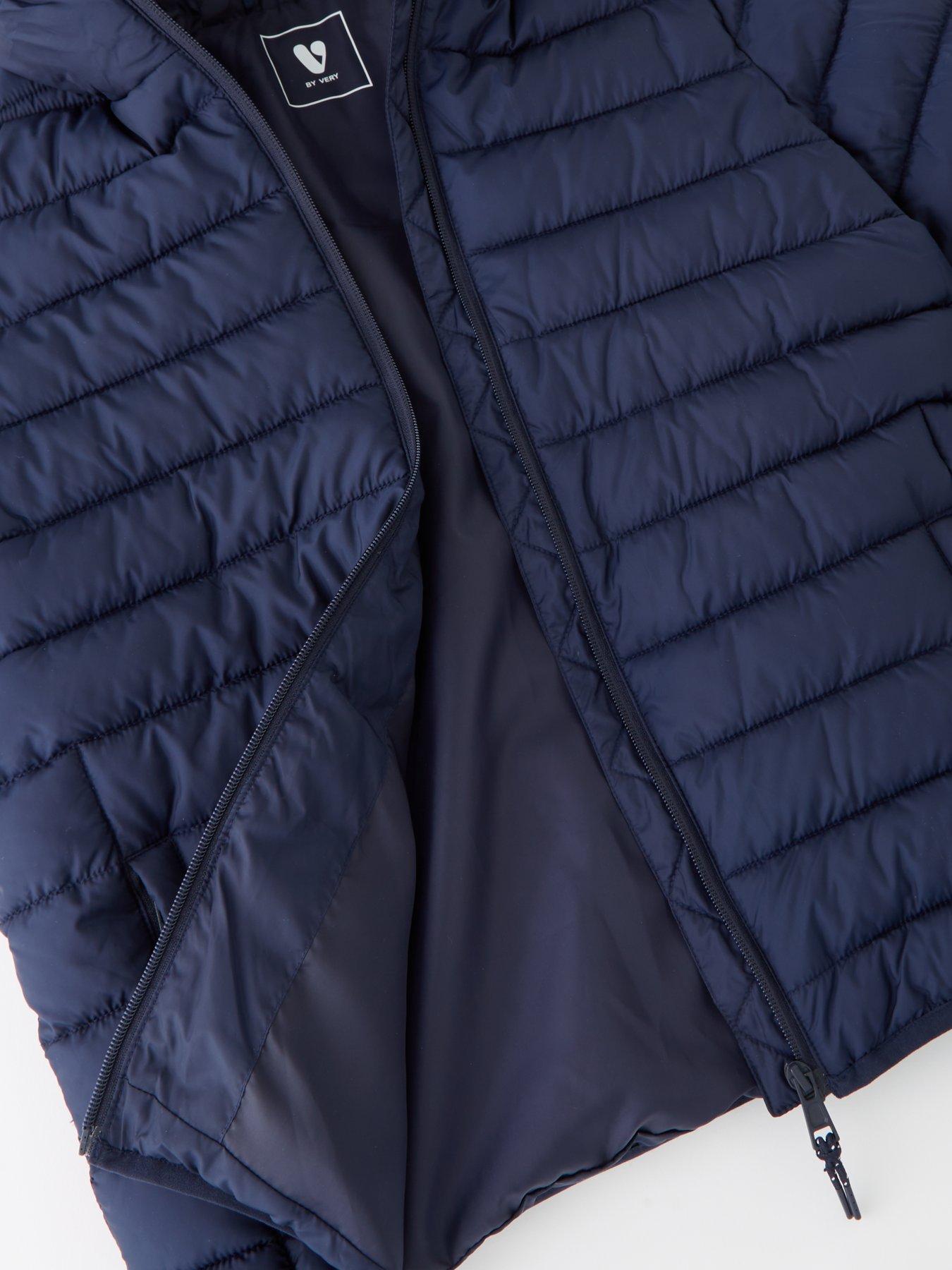 Image 3 of 4 of V by Very Boys Lightweight Padded Jacket - Navy