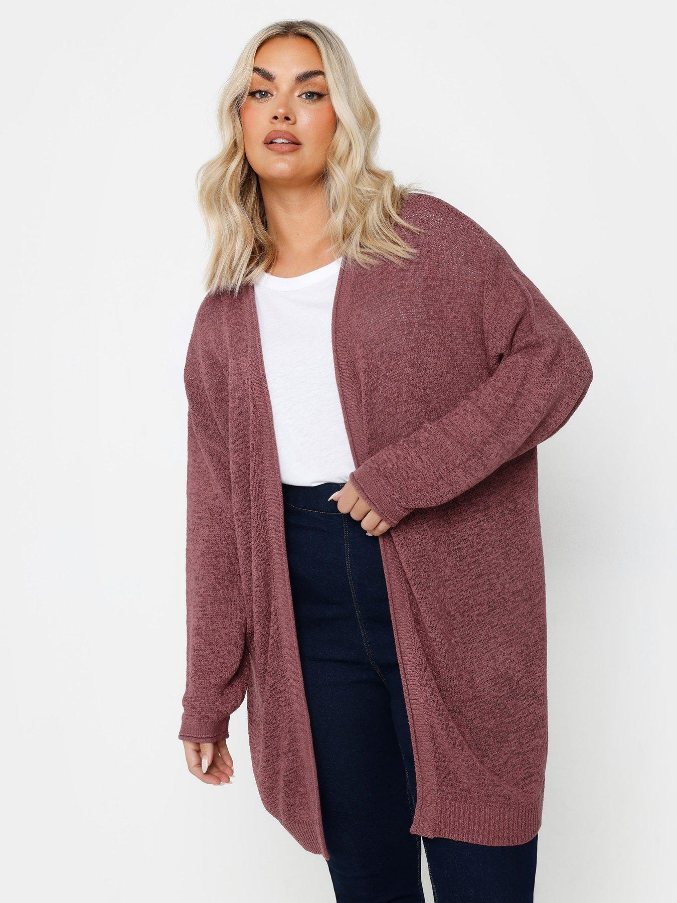 yours-curve-tape-yarn-cardigan-pink