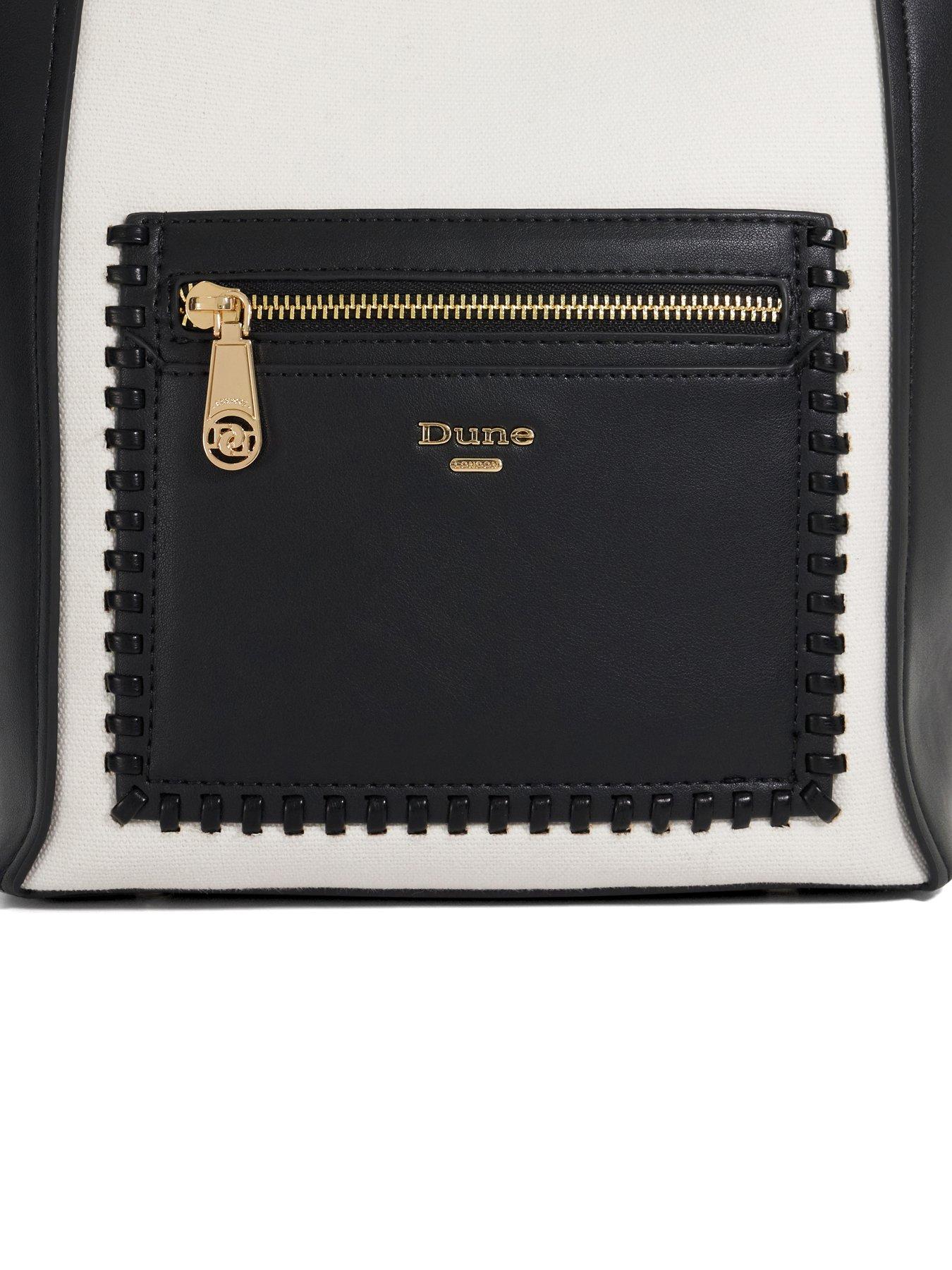  image of dune-london-duckie-long-handle-logo-tote-black