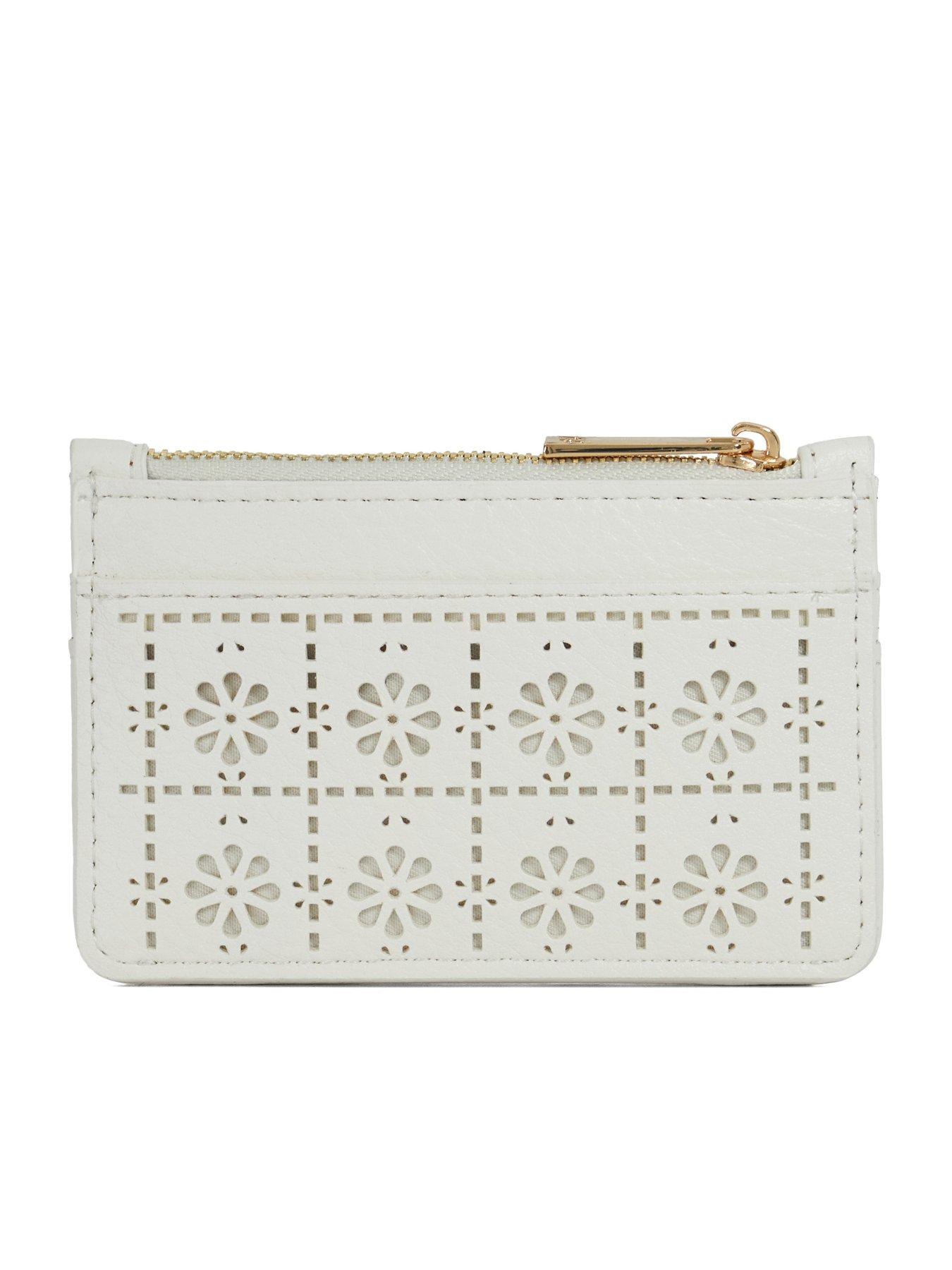  image of dune-london-karra-turn-lock-cardholder-wallet-white