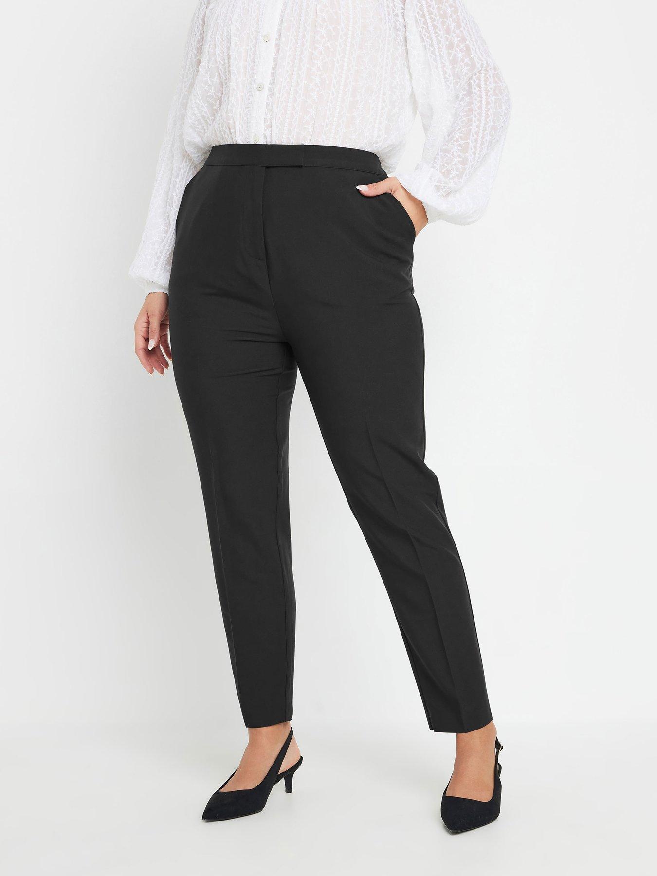 undefined Curve Pull On Elastic Back Trousers - Black