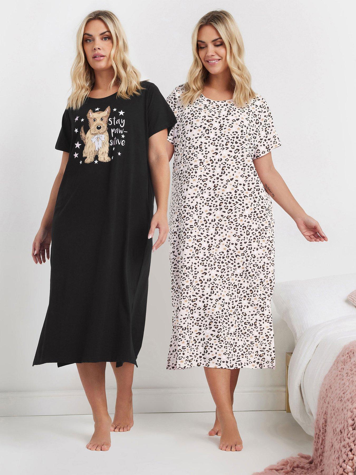 yours-curve-2-pack-stay-pawsitive-midaxi-nightie-multi