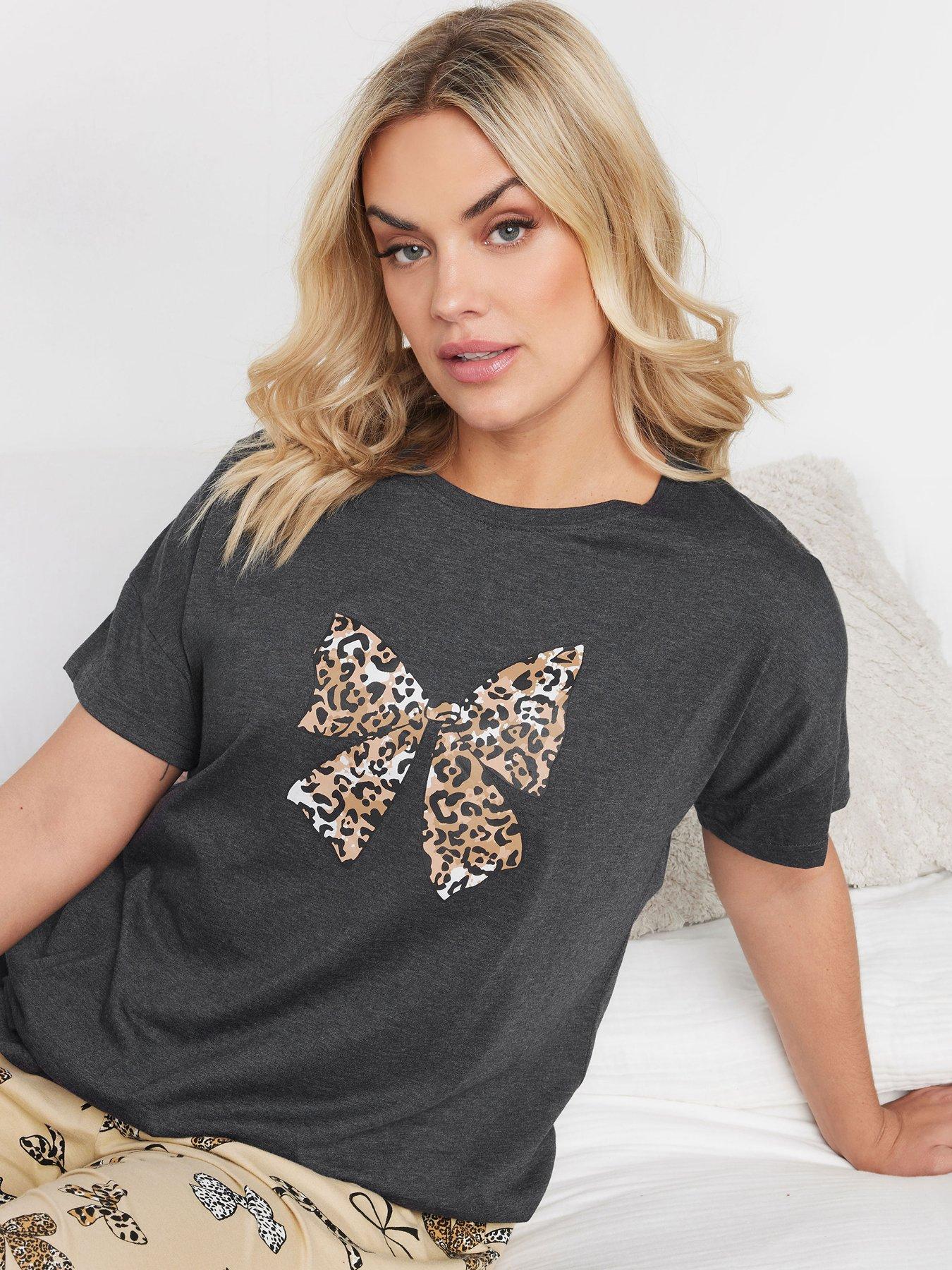 image of yours-curve-animal-bows-wide-leg-pj-set